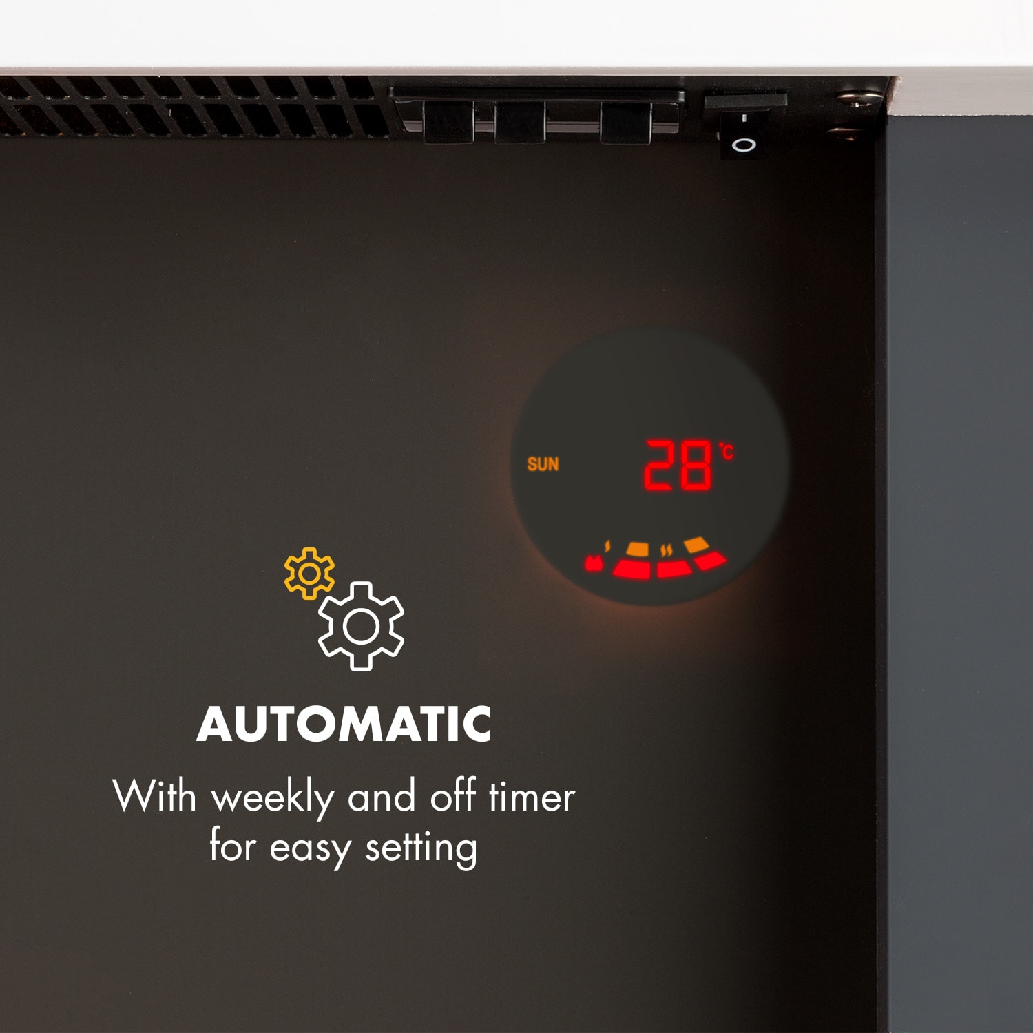 Klarstein Studio Light & Fire 1, elektrický krb, 1000/2000 W, MDF, diaľkové ovládanie, biely – Obrázok 3