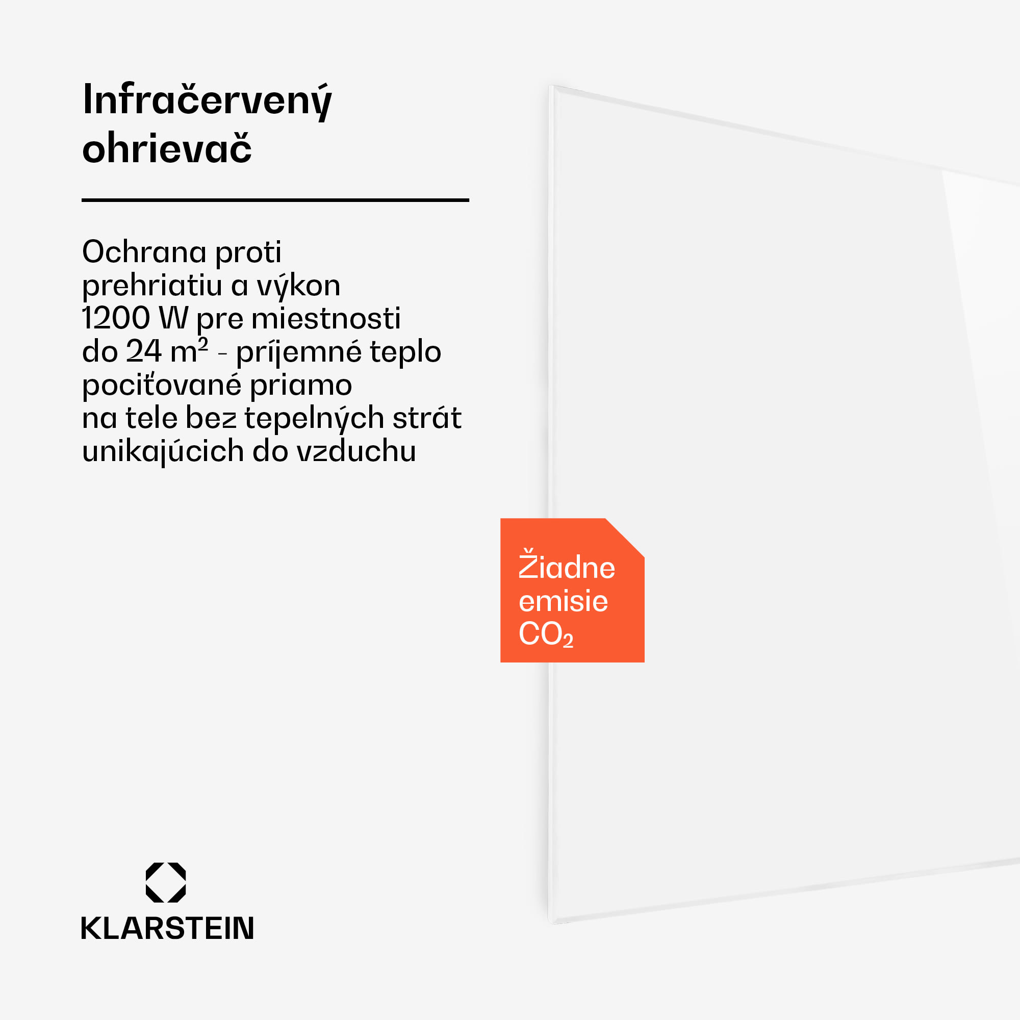 Klarstein Wonderwall 120, infračervený ohrievač, 120 x 100 cm, 1200 W, časovač, IP24 – Obrázok 2