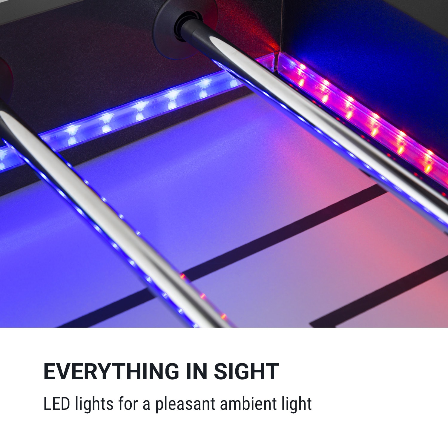 KLARFIT Arrowhead, stolný futbal, 117 x 68, LED osvetlenie, automatické počítanie gólov, čierny – Obrázok 3