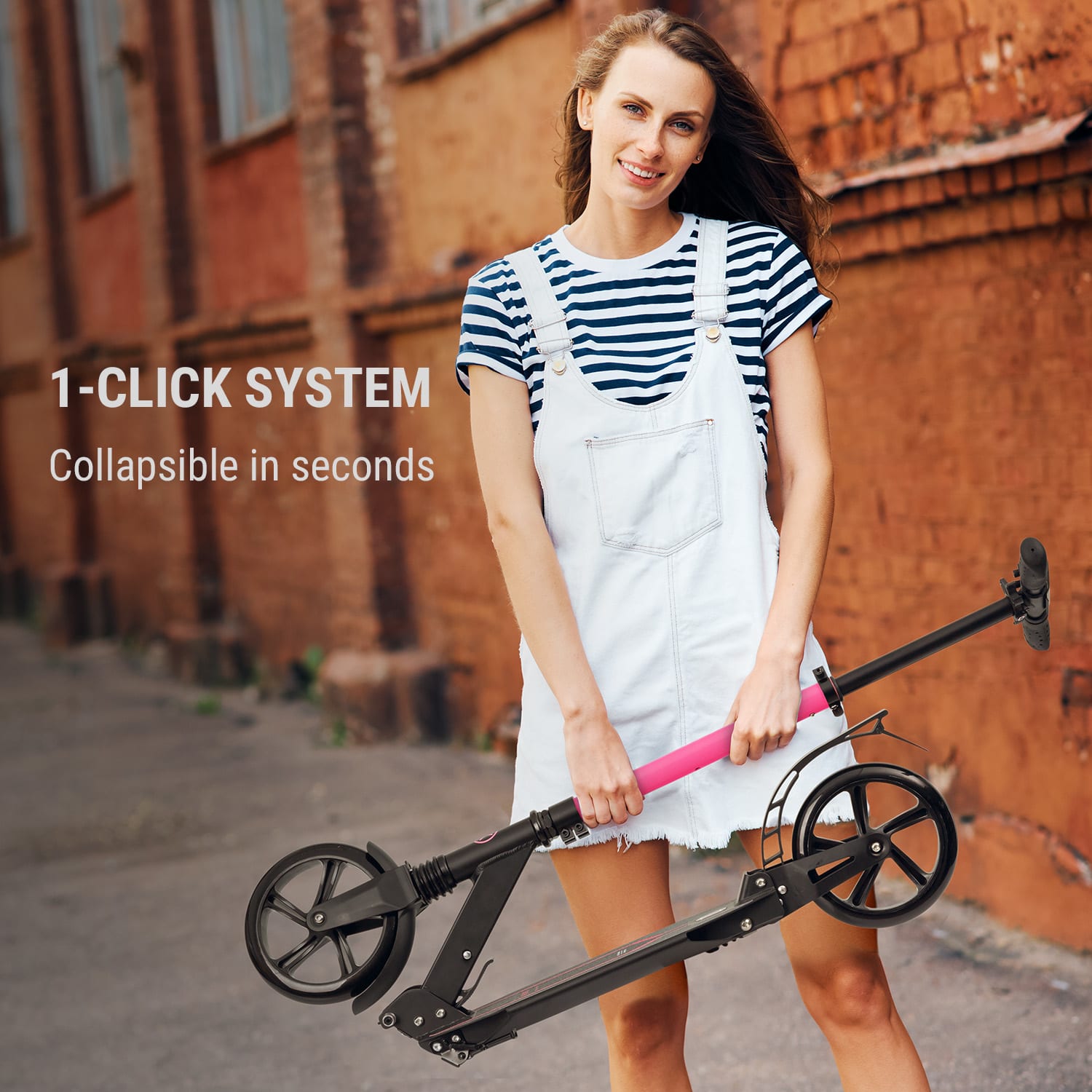 KLARFIT Float, kolobežka, 200 mm, PU kolesá, ABEC 7, rukoväte AS-soft grips, magenta – Obrázok 3