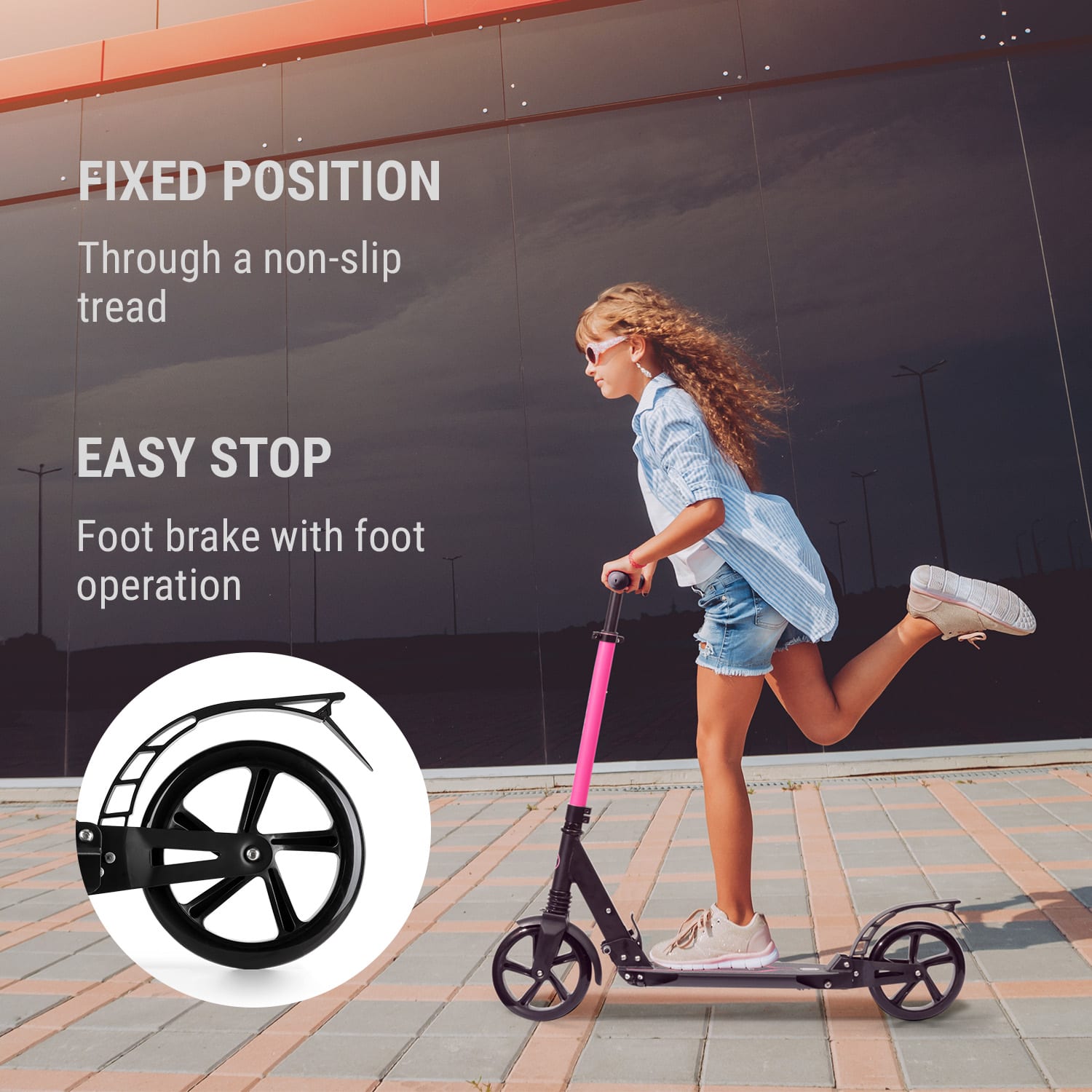 KLARFIT Float, kolobežka, 200 mm, PU kolesá, ABEC 7, rukoväte AS-soft grips, magenta – Obrázok 4