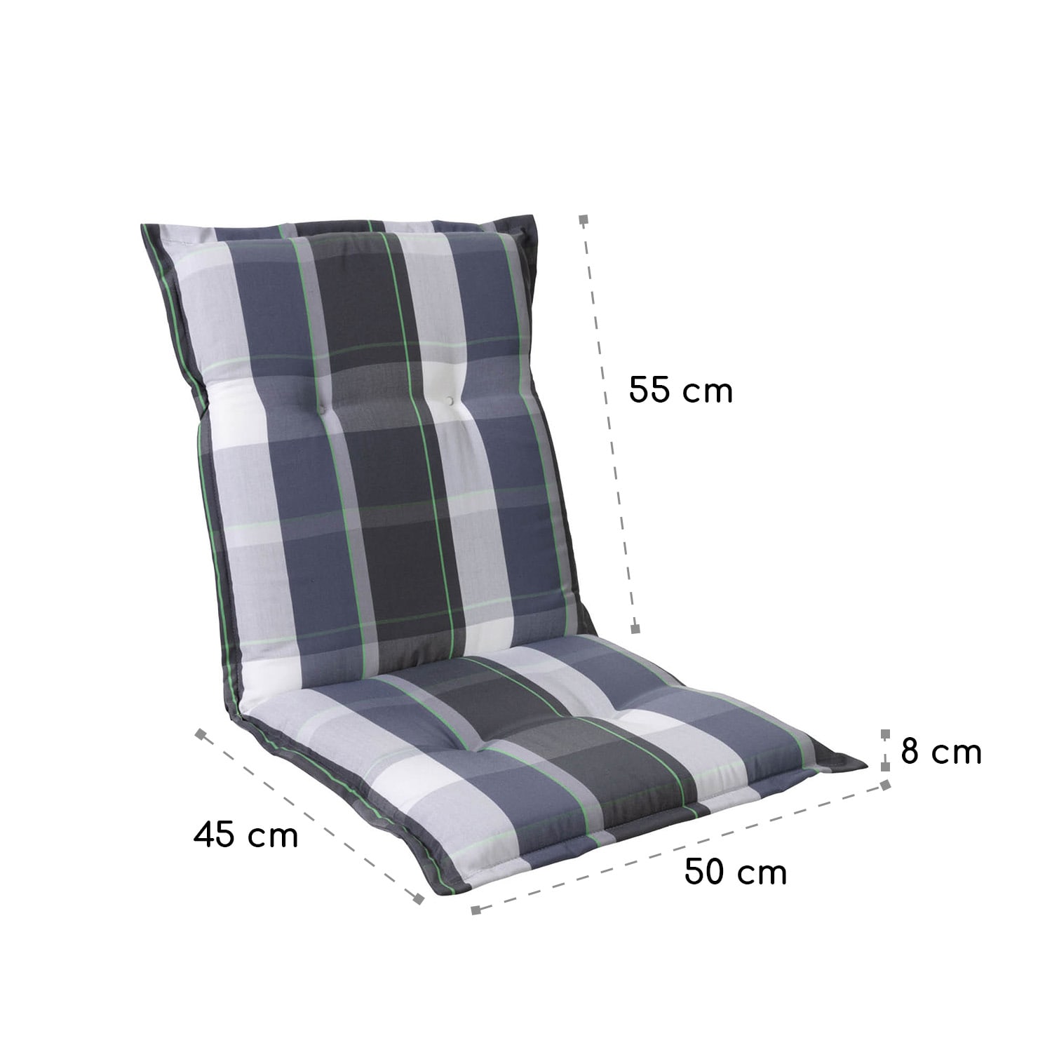 Blumfeldt Prato, čalúnená podložka, podložka na stoličku, podložka na nižšie polohovacie kreslo, na záhradnú stoličku, polyester, 50 × 100 × 8 cm – Obrázok 5