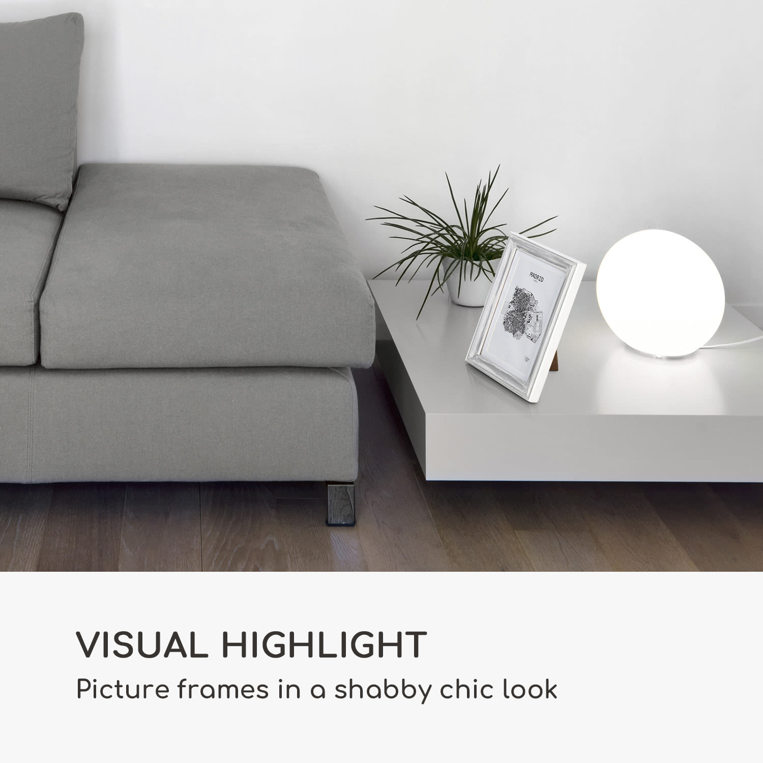 Casa Chic Lancaster, rámy na obrázky, obdĺžnikové, sada 3 rámov, fotky 17 x 12 cm, pasparta, drevo – Obrázok 2