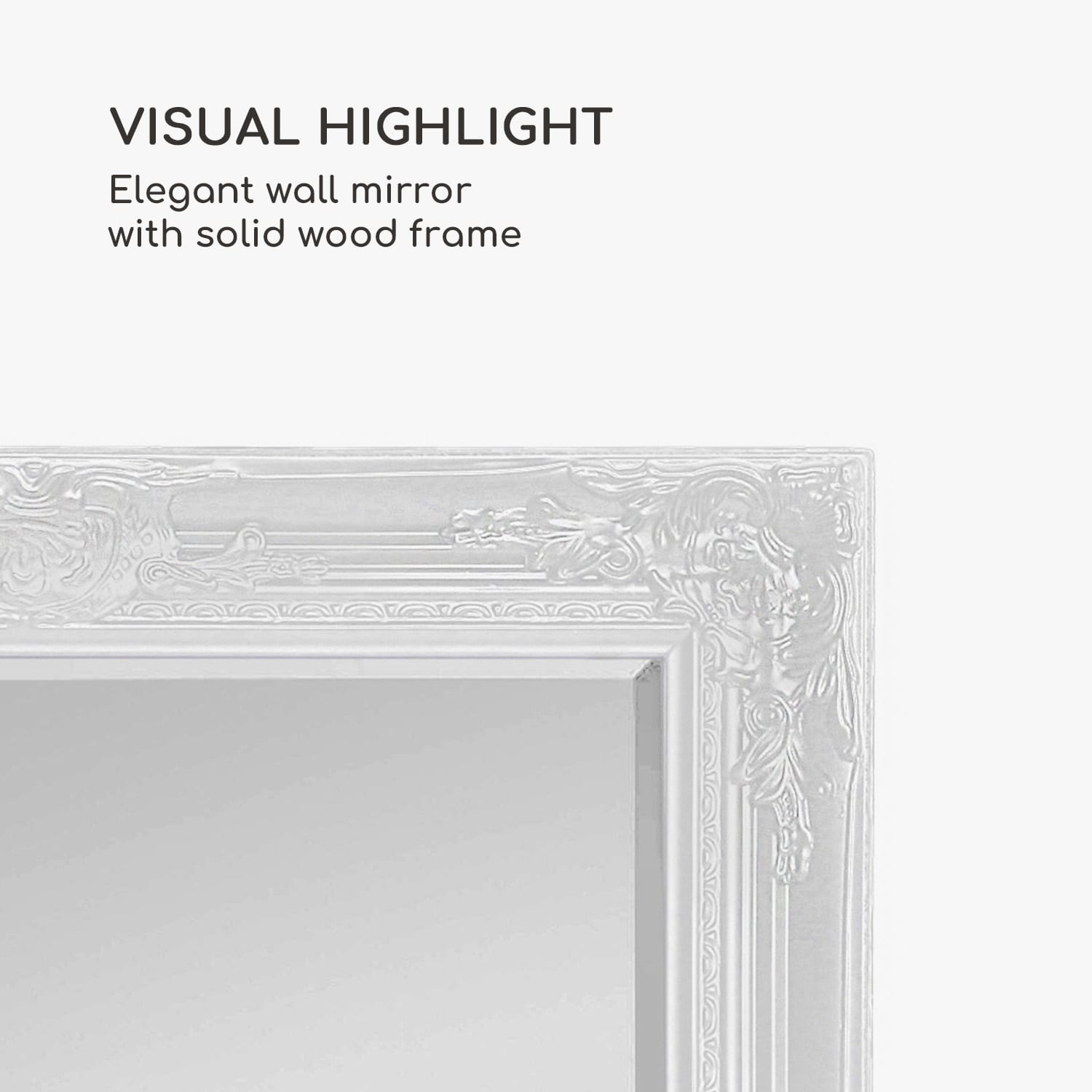 Casa Chic Manchester Nástenné zrkadlo s masívnym dreveným rámom Obdĺžnikové 90 x 60 cm – Obrázok 4