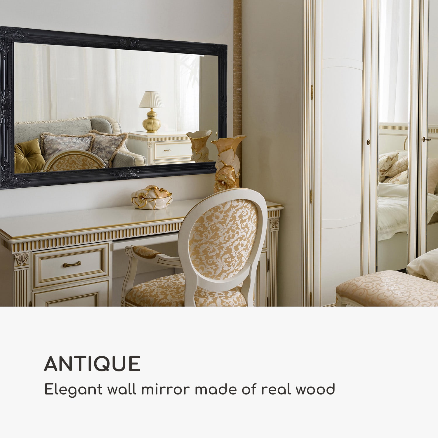 Casa Chic Wembley Nástenné zrkadlo z pravého dreva Obdĺžnikové 140 x 75 cm – Obrázok 2