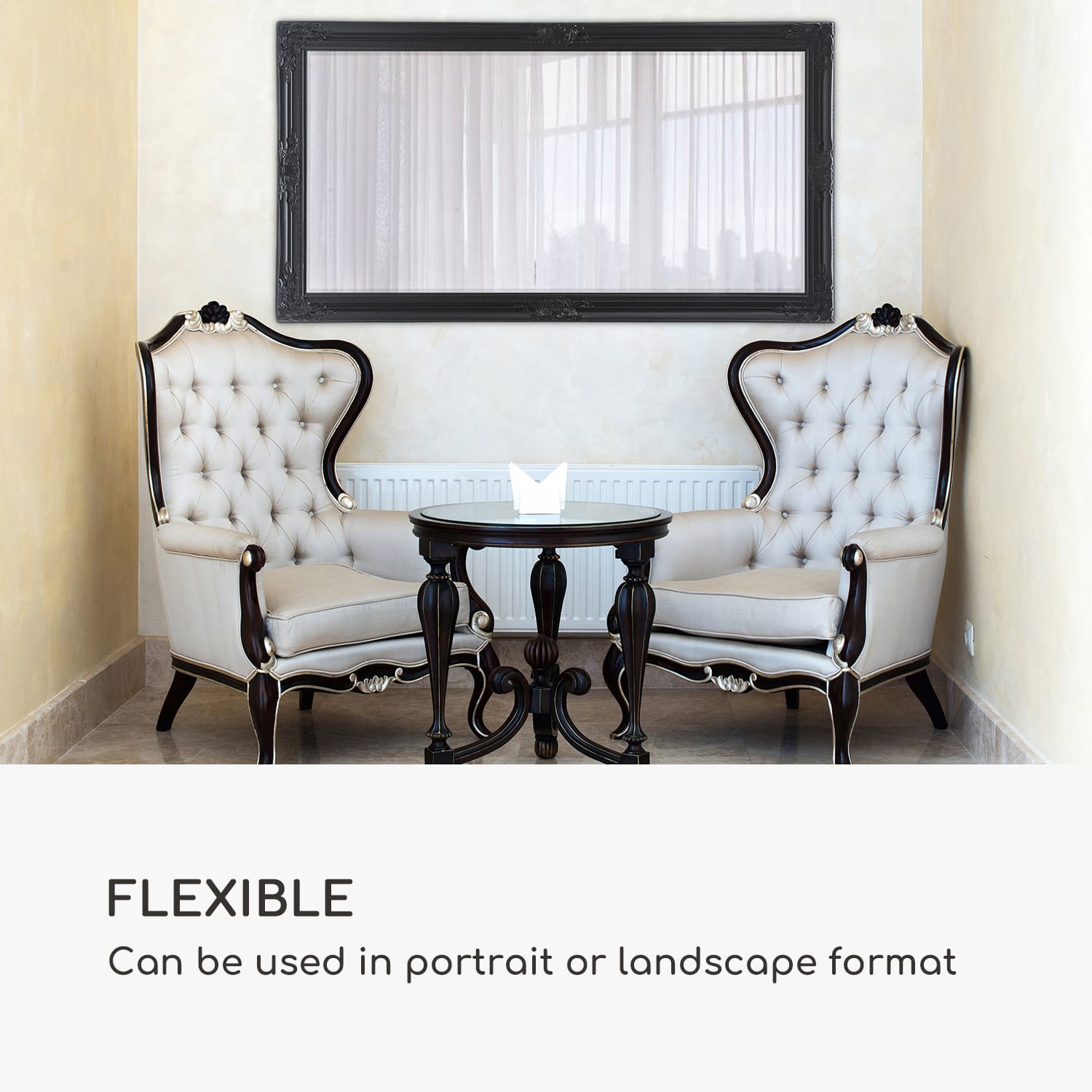 Casa Chic Wembley Nástenné zrkadlo z pravého dreva Obdĺžnikové 140 x 75 cm – Obrázok 3