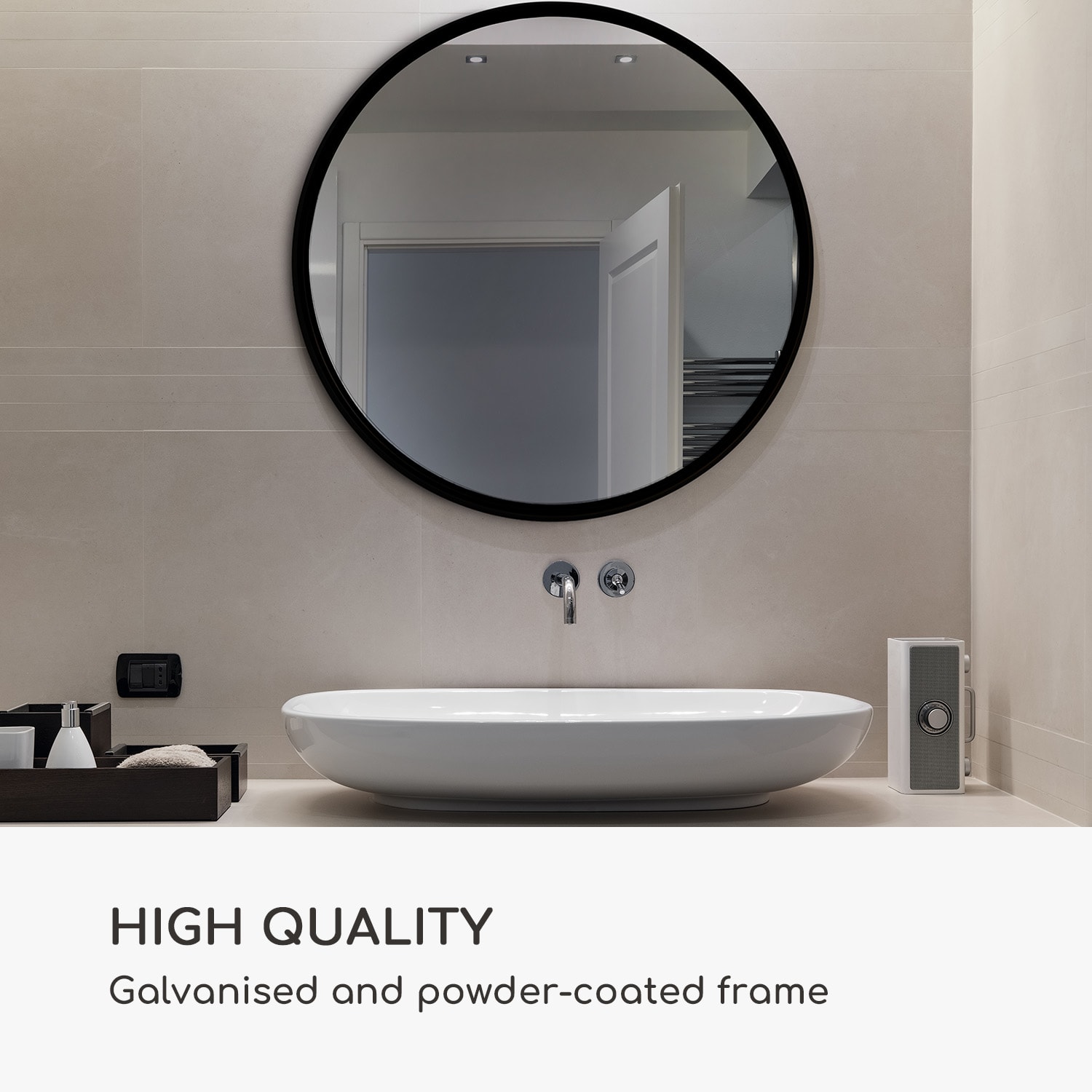 Casa Chic Fournier Nástenné zrkadlo s kovovým rámom okrúhle 58.8 x 58.8 cm – Obrázok 4