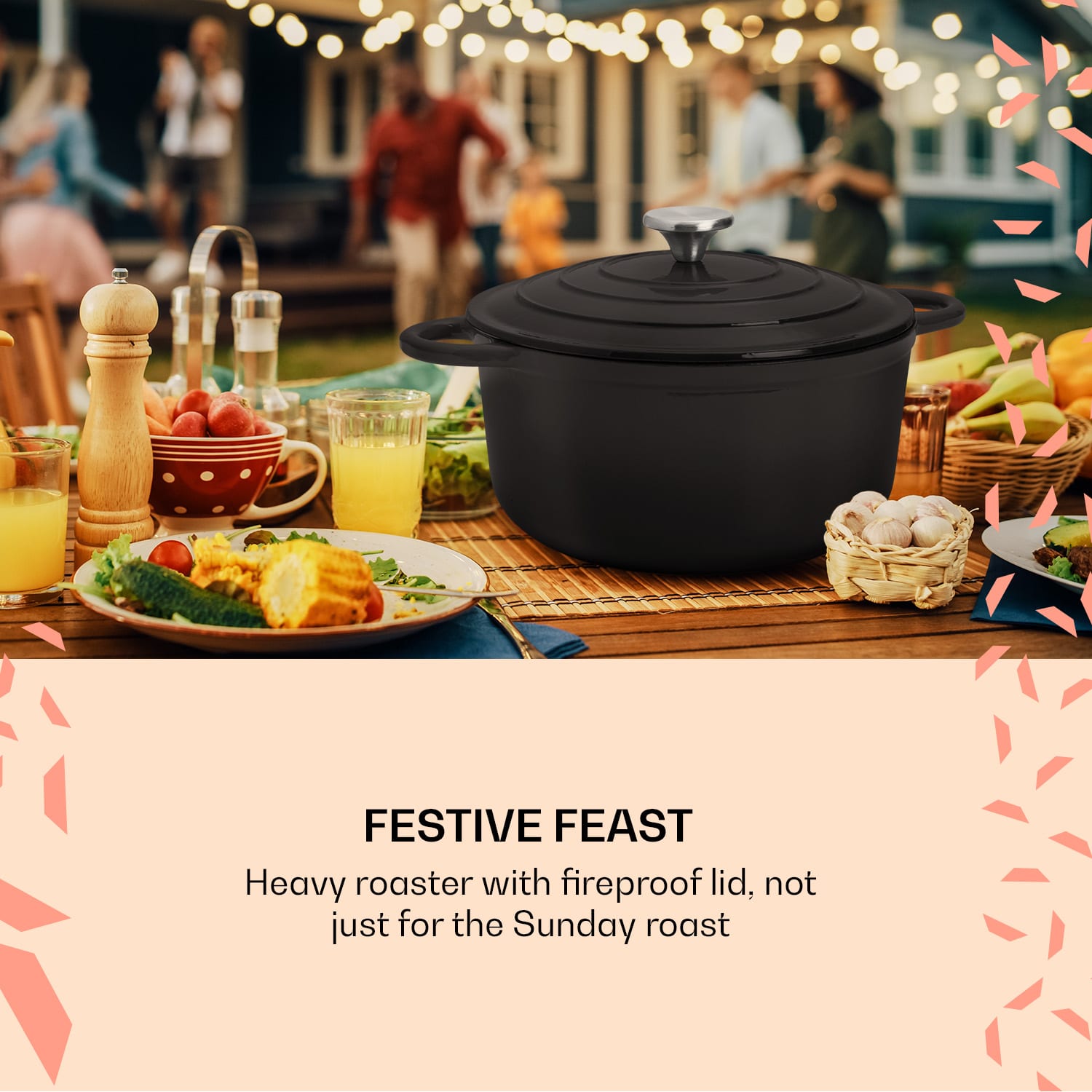 Klarstein Podolica, pekáč, 5,5 l, kastról, liatinový, smaltovaný, oválny, rukoväte – Obrázok 2