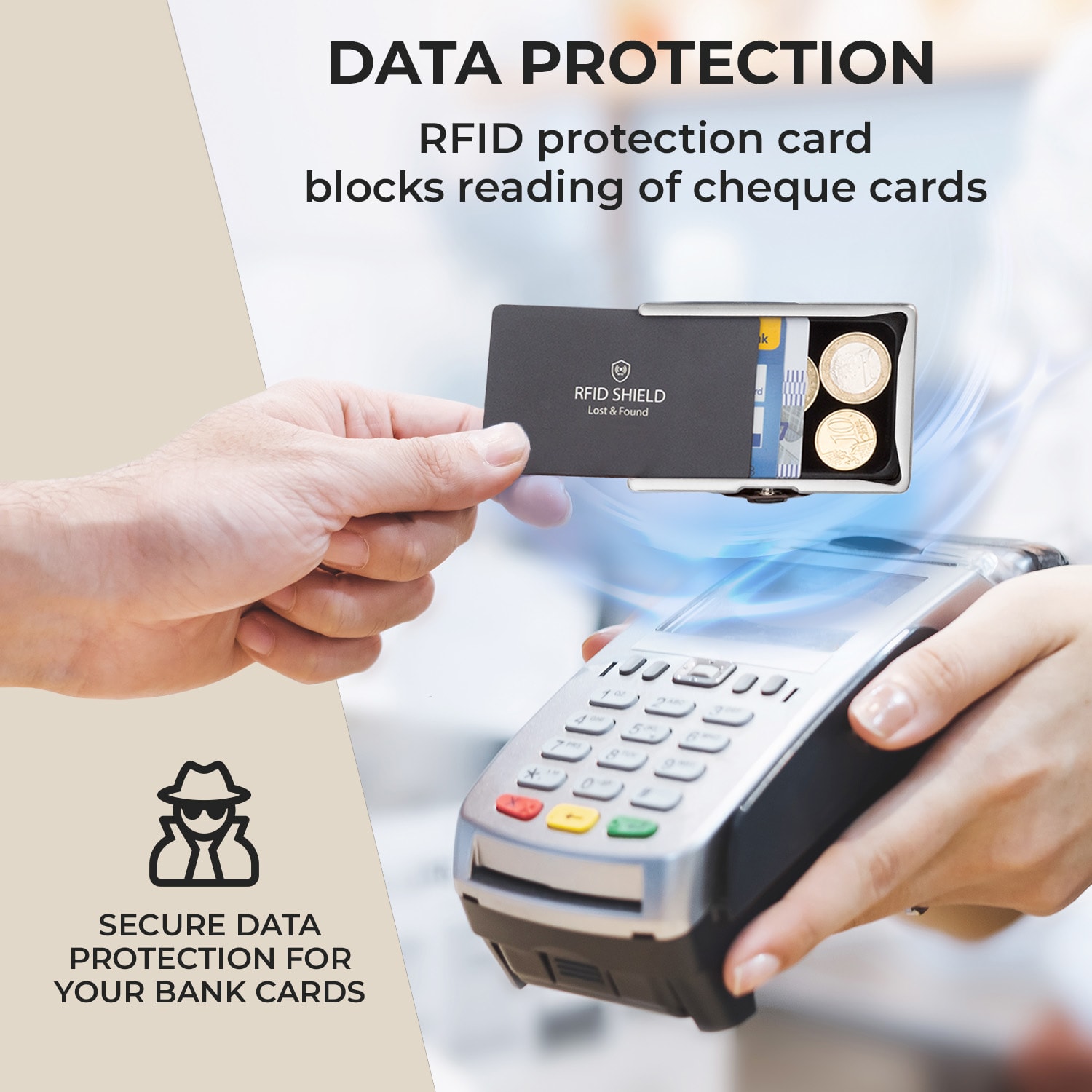 Slimpuro ZNAP Slim Wallet, 8 kariet, priehradka na mince, 8,9 x 1,5 x 6,3 cm (Š x V x H), ochrana RFID – Obrázok 3