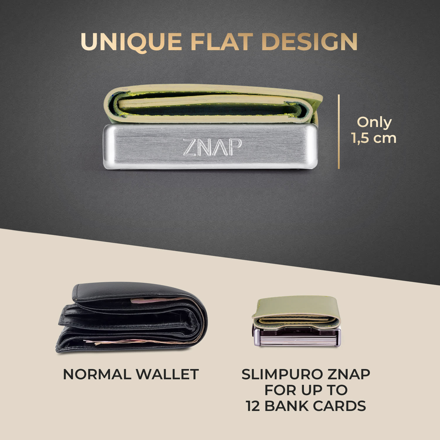 Slimpuro ZNAP Slim Wallet, 8 kariet, priehradka na mince, 8,9 x 1,5 x 6,3 cm (Š x V x H), ochrana RFID – Obrázok 5