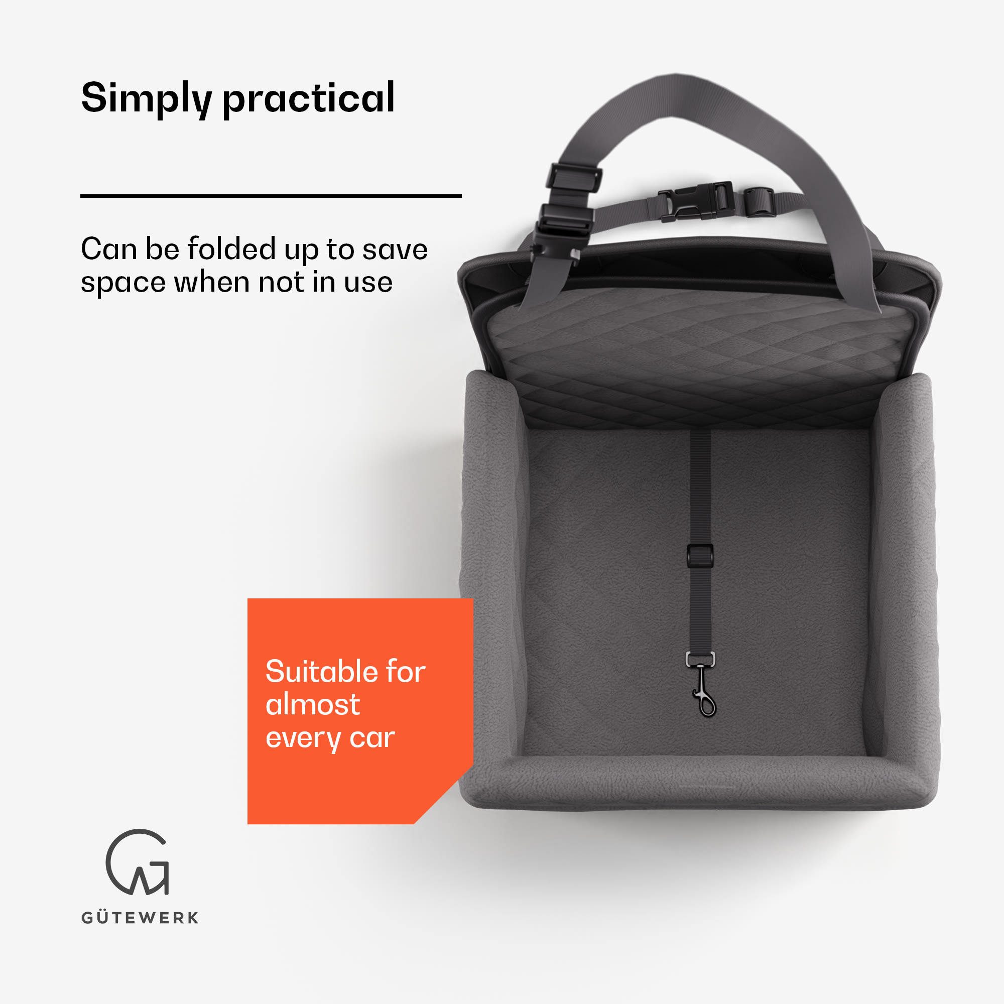 NA Rocky, autosedačka pre psa, polyester, bezpečnostný pás, možno zložiť, flexibilná – Obrázok 5