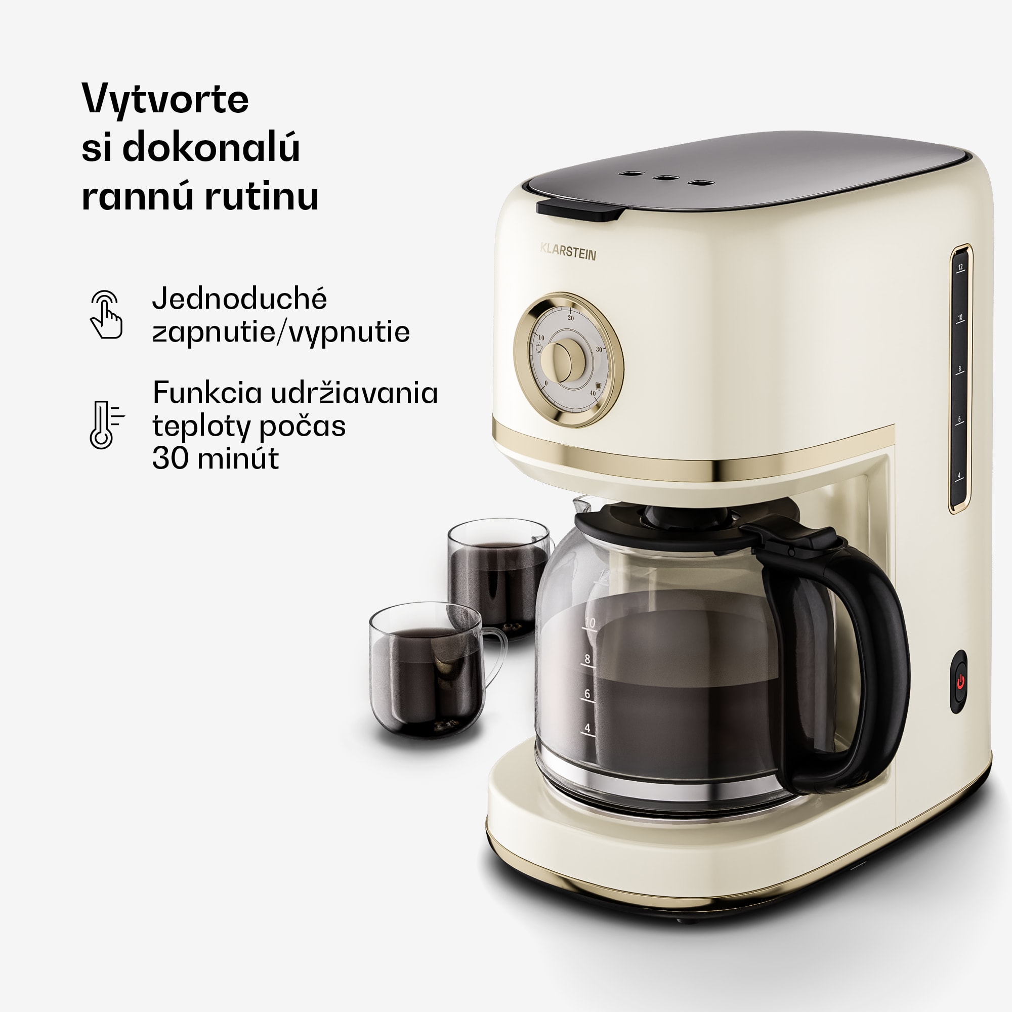 Klarstein Victoria kávovar na filtrovanú kávu | 1,5 litra | Funkcia udržiavania teploty | 12 šálok – Obrázok 4