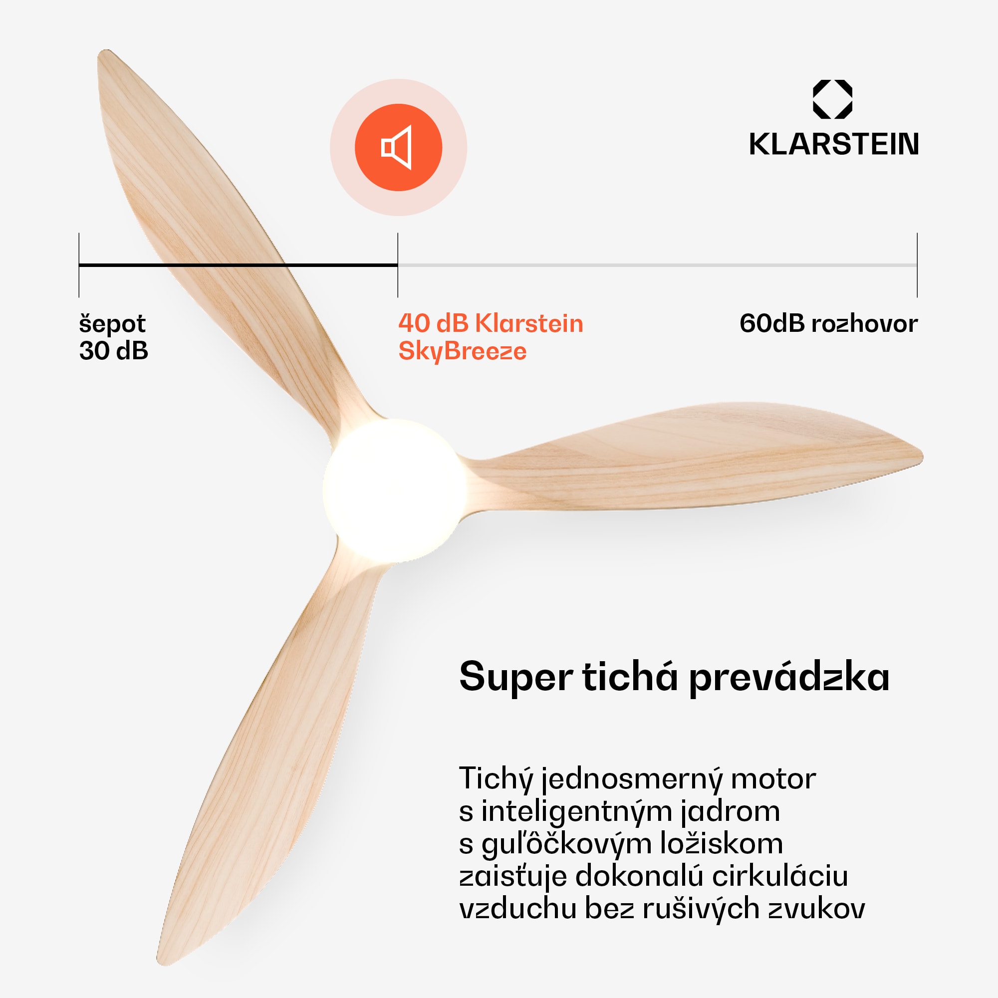 Klarstein SkyBreeze inteligentný stropný ventilátor so svetlom | 132 cm | 27 W | Tichý | LED | Drevo – Obrázok 5