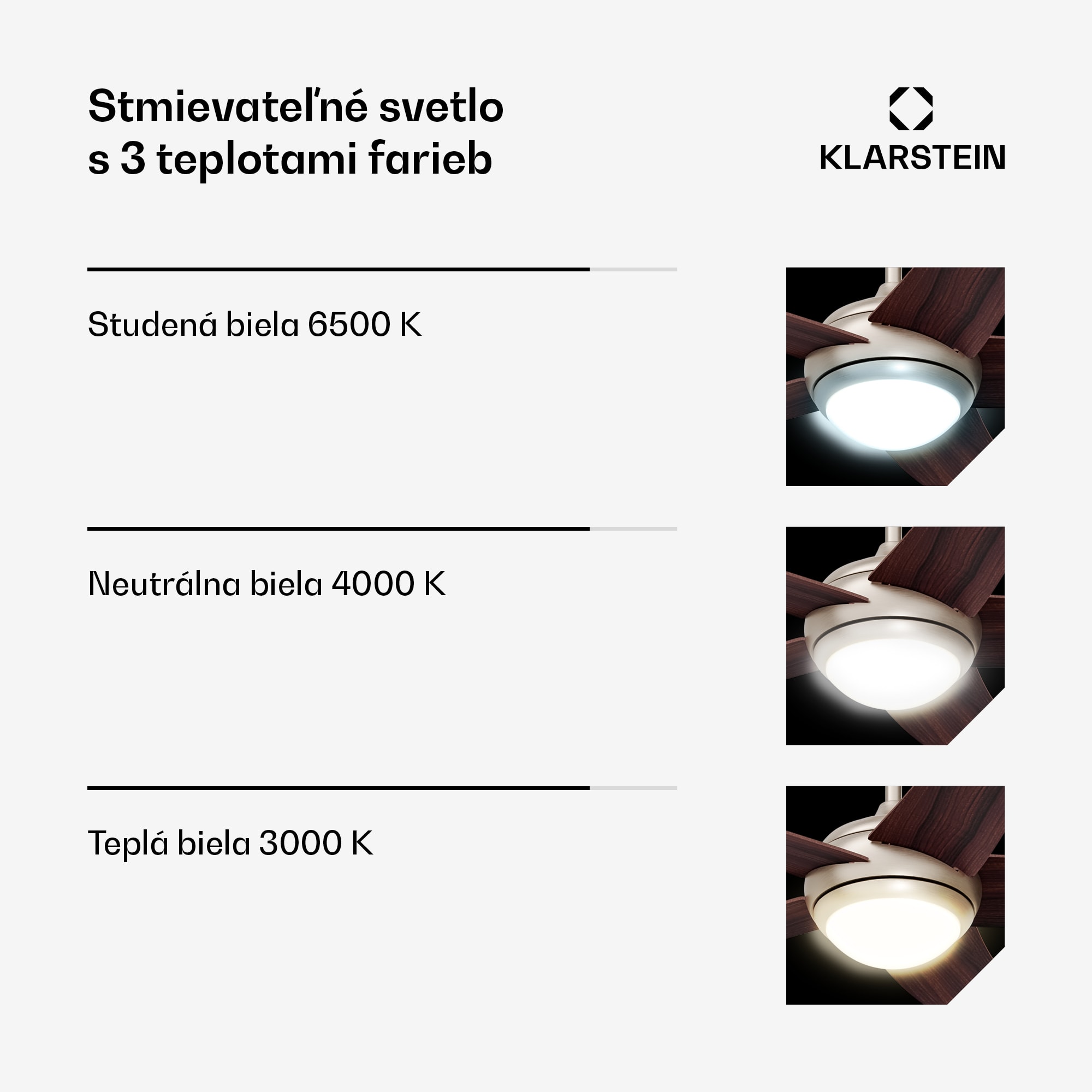 Klarstein Bolero stropný ventilátor so svetlom | 132 cm | 35 W | Tichá prevádzka | Drevo – Obrázok 3