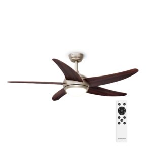 Klarstein Bolero stropný ventilátor so svetlom | 132 cm | 35 W | Tichá prevádzka | Drevo