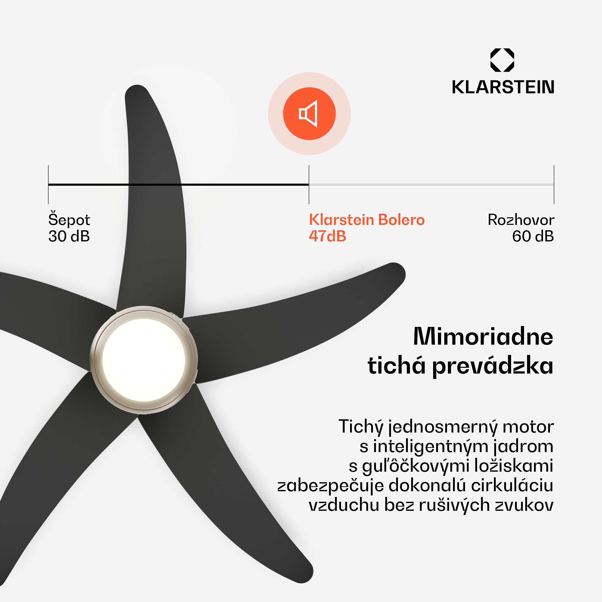 Klarstein Bolero stropný ventilátor so svetlom | 132 cm | 35 W | Tichá prevádzka | Drevo – Obrázok 5