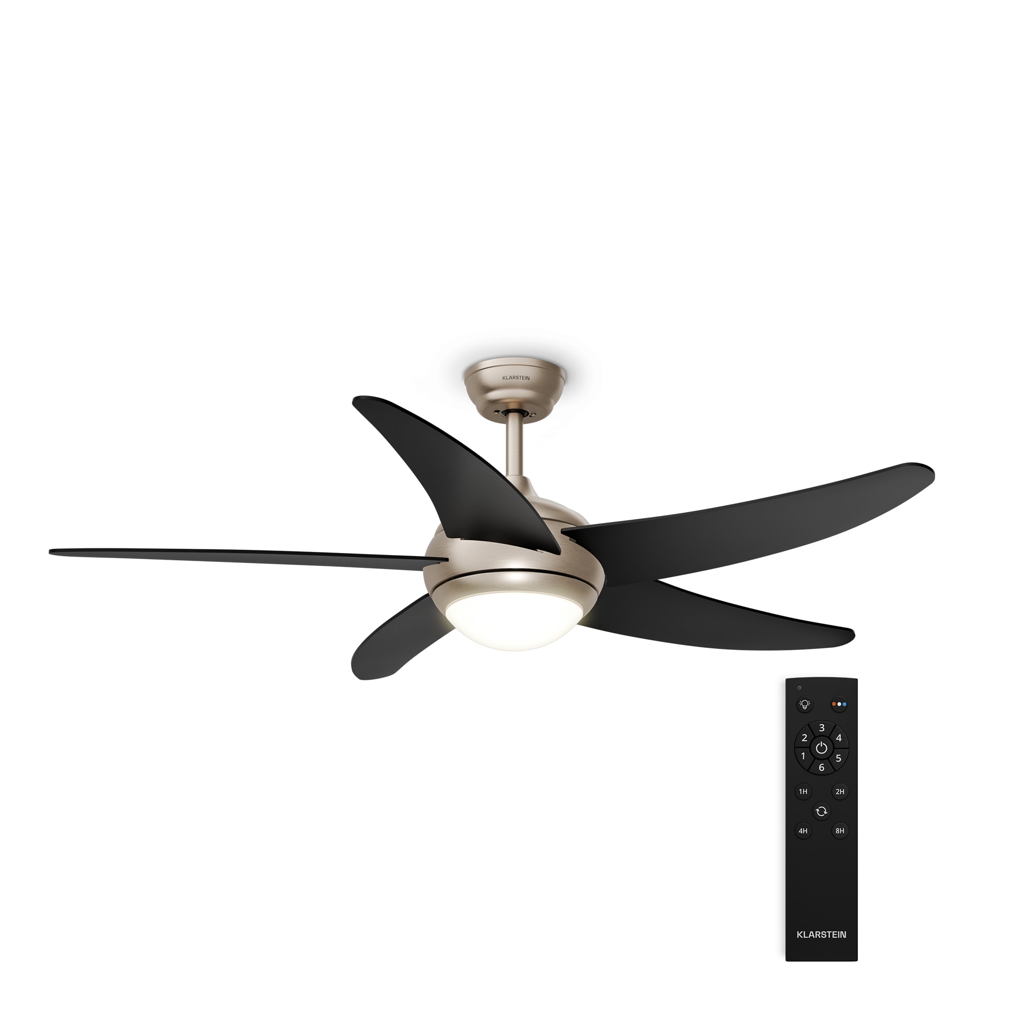 Klarstein Bolero stropný ventilátor so svetlom | 132 cm | 35 W | Tichá prevádzka | Drevo