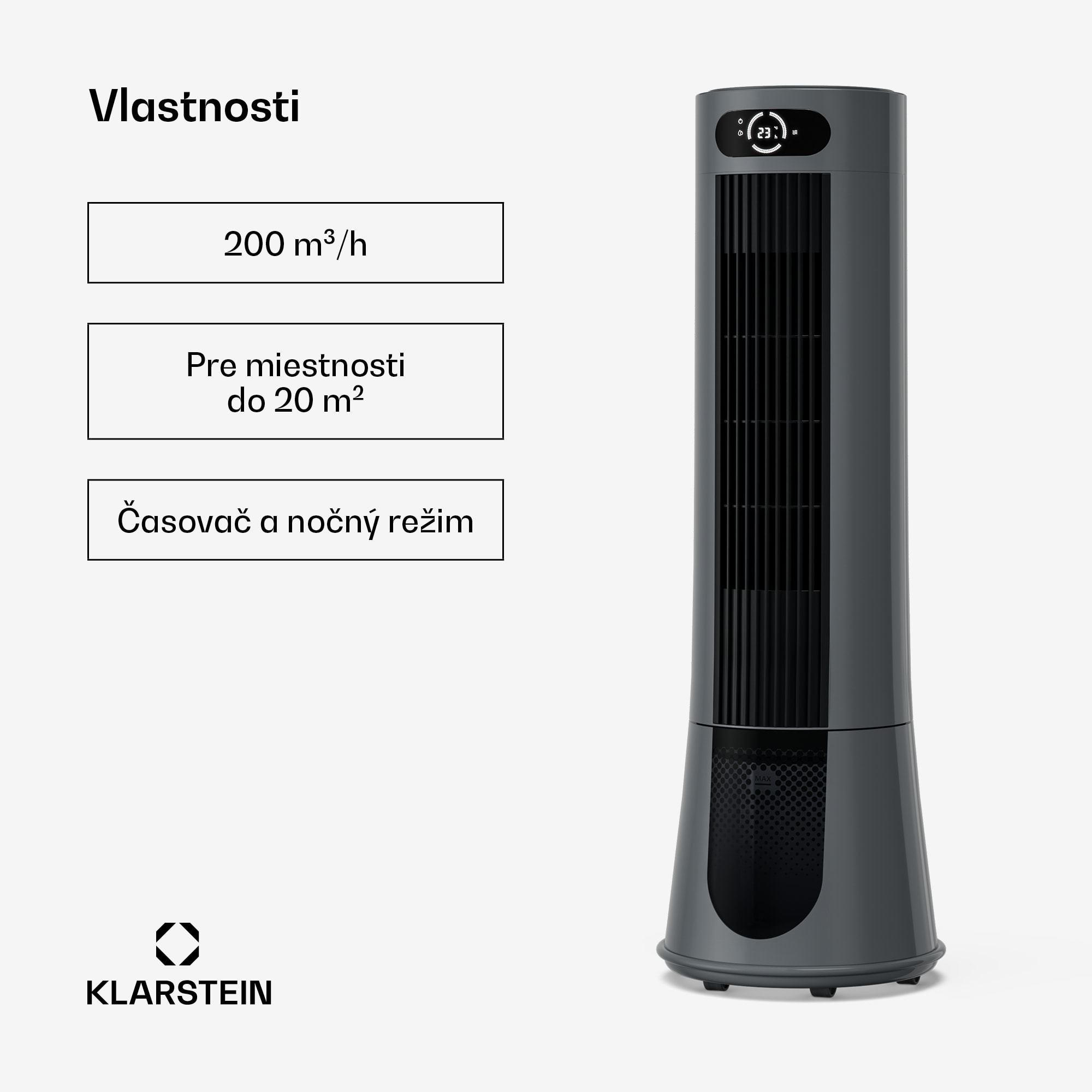 Klarstein Frost ochladzovač vzduchu s vodným chladením | 200 m³/h | 7 l | 20 m² | 2 chladiace balíky | 4 režimy | 45 W – Obrázok 2