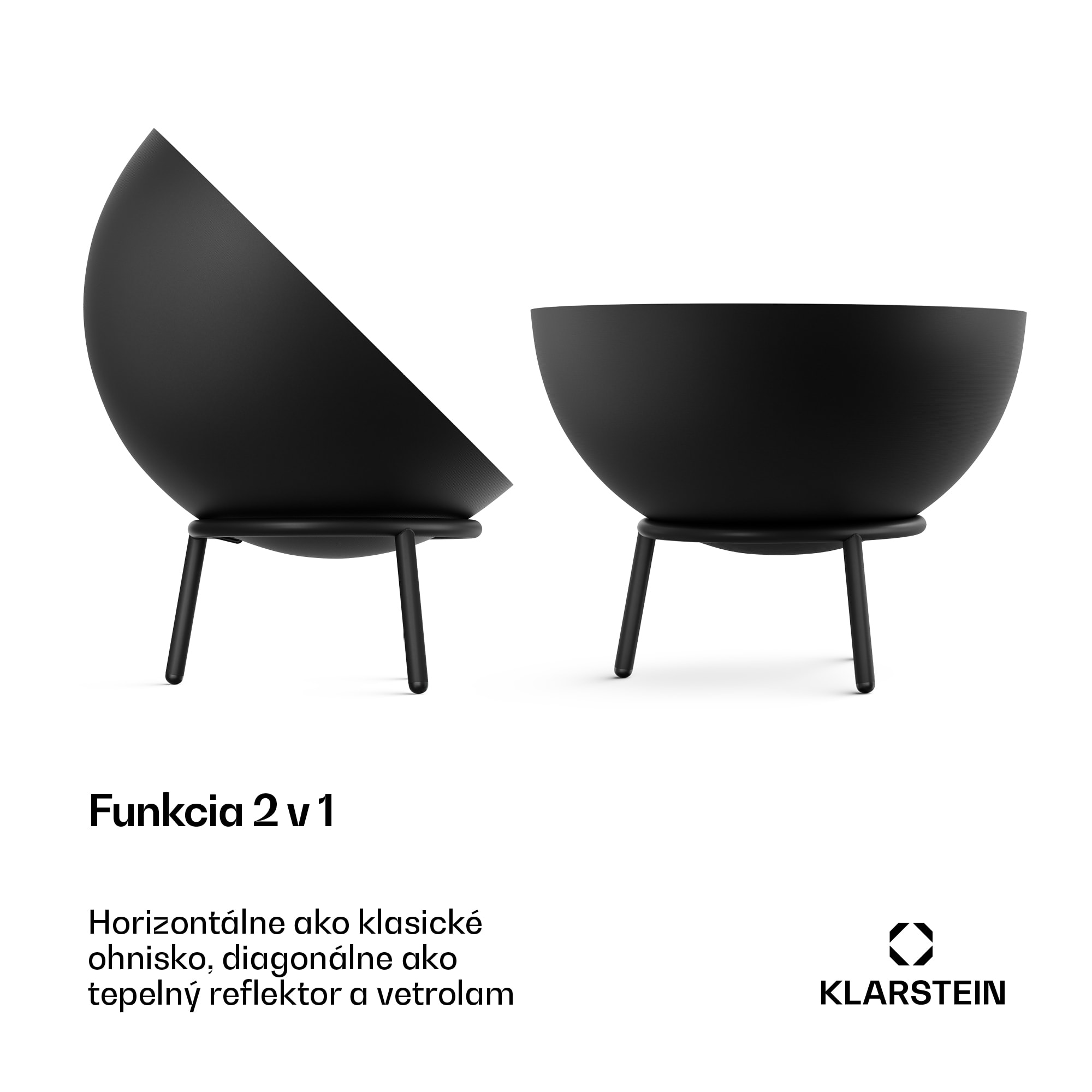 Blumfeldt Fireball nízke ohnisko | Odolné voči korózii | Odolné voči prevráteniu | Robustné | 66 cm | Čierne – Obrázok 3