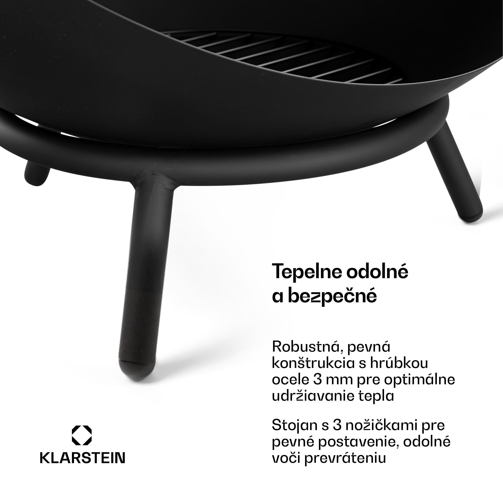 Blumfeldt Fireball nízke ohnisko | Odolné voči korózii | Odolné voči prevráteniu | Robustné | 66 cm | Čierne – Obrázok 4