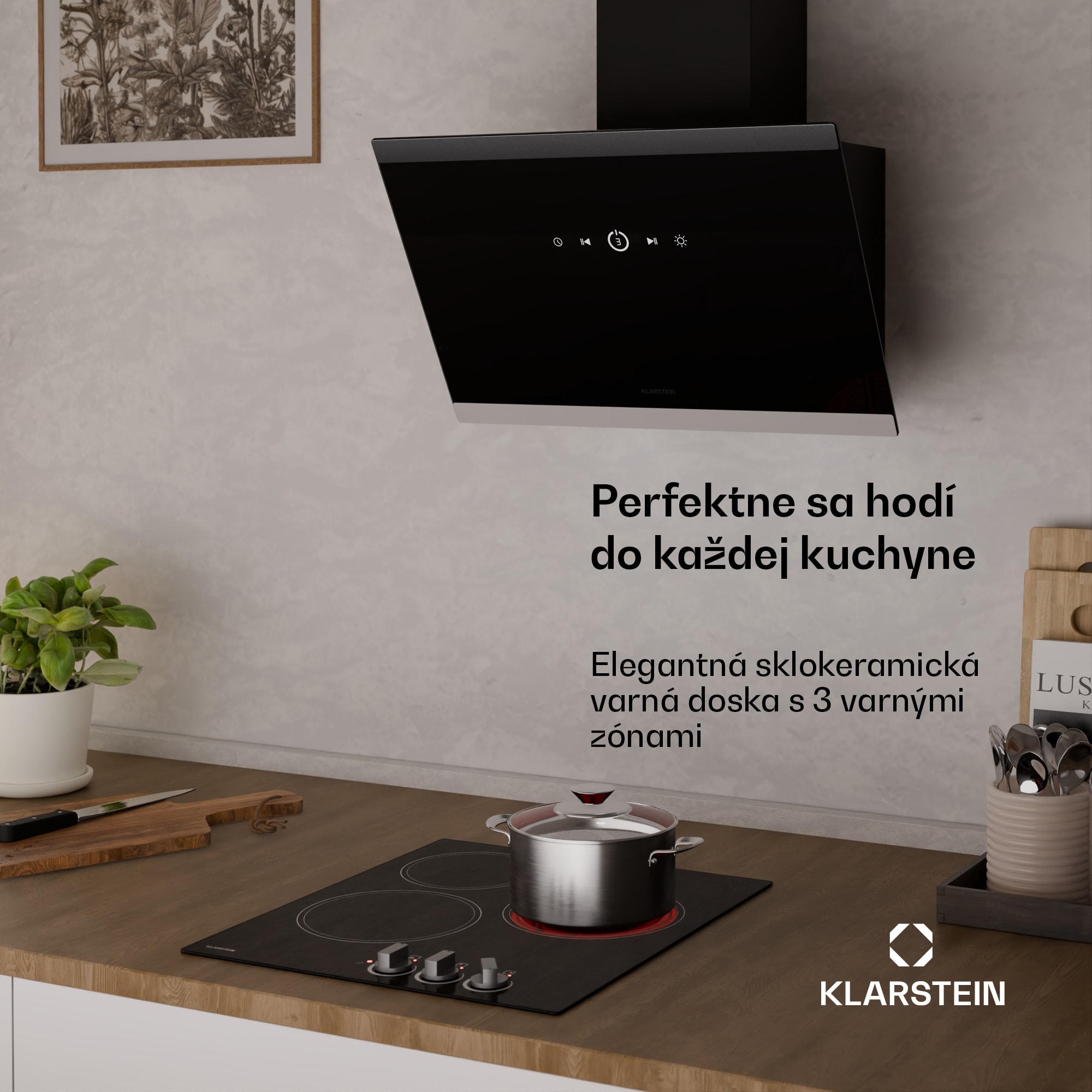 Klarstein EasyCook sklokeramická varná doska | 3 varné zóny | 4700 W | 11 úrovní výkonu | 45 cm – Obrázok 2