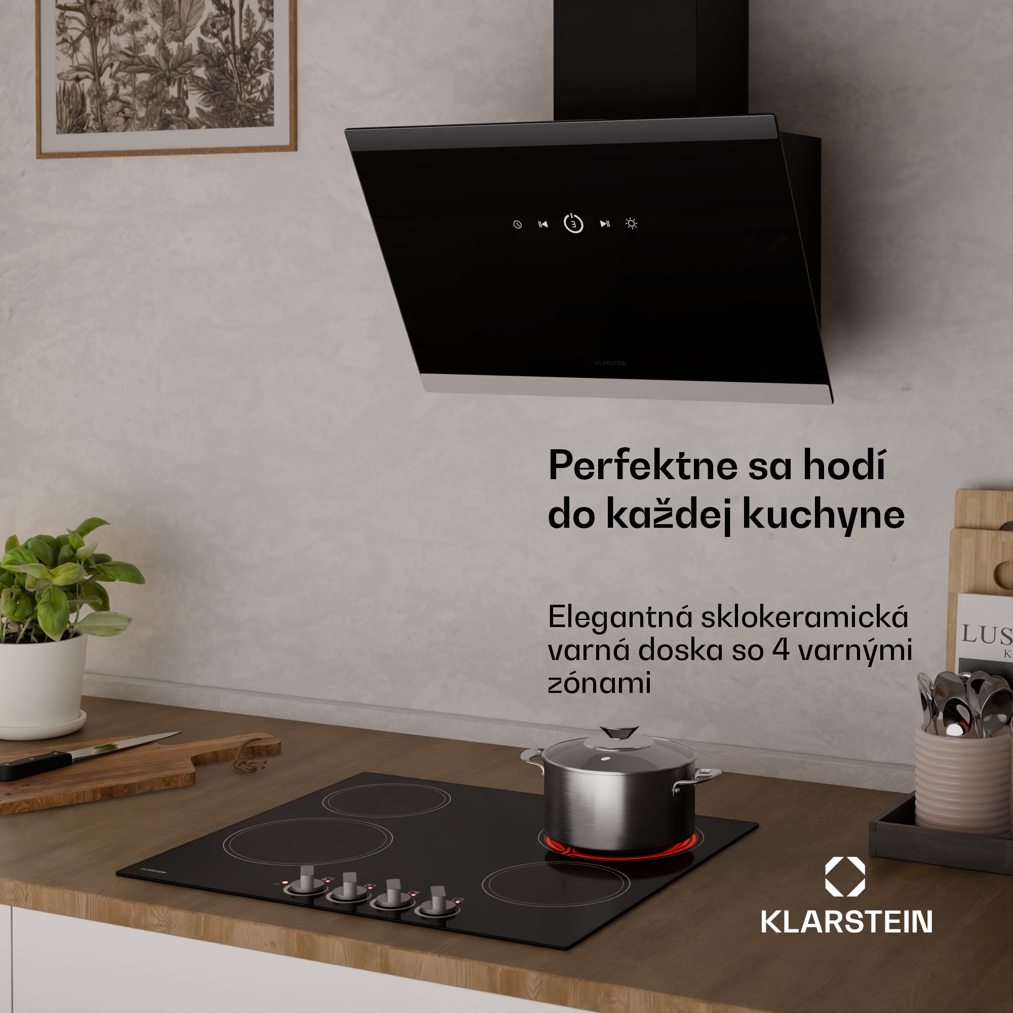 Klarstein EasyCook sklokeramická varná doska | 4 varné zóny | 5800 W | 11 úrovní výkonu | 60 cm – Obrázok 2