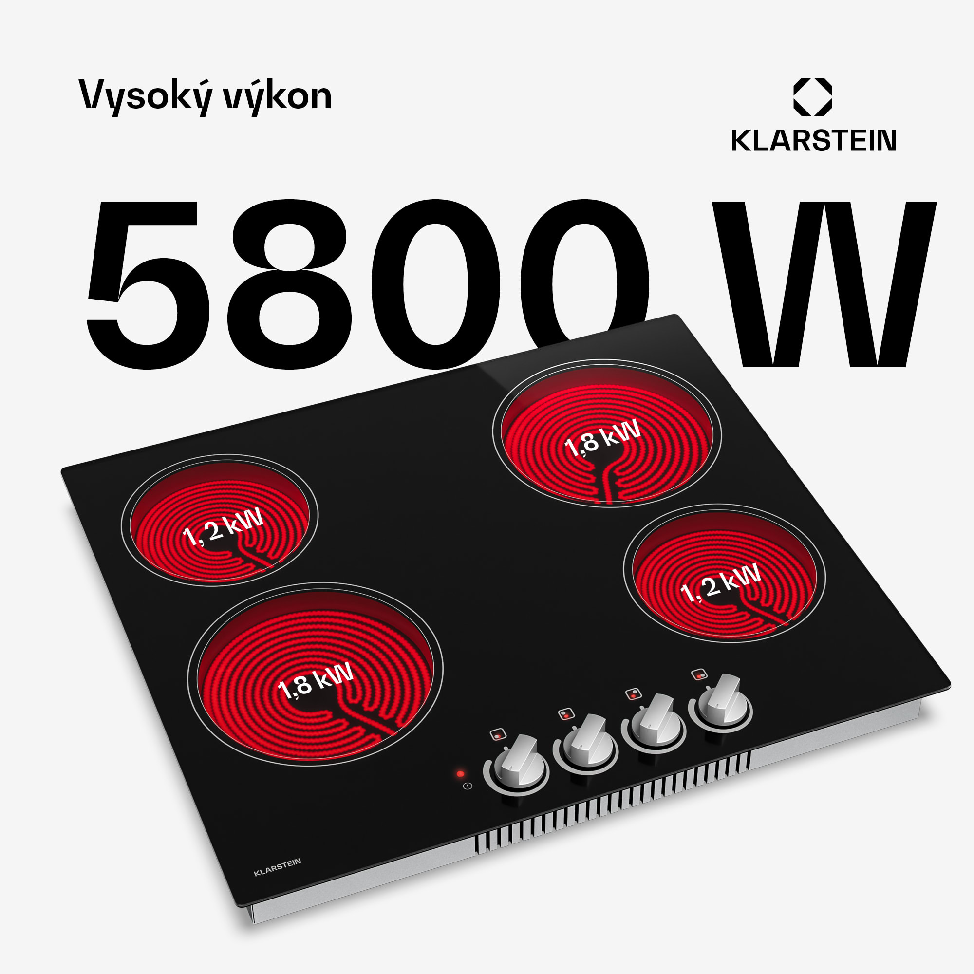 Klarstein EasyCook sklokeramická varná doska | 4 varné zóny | 5800 W | 11 úrovní výkonu | 60 cm – Obrázok 3