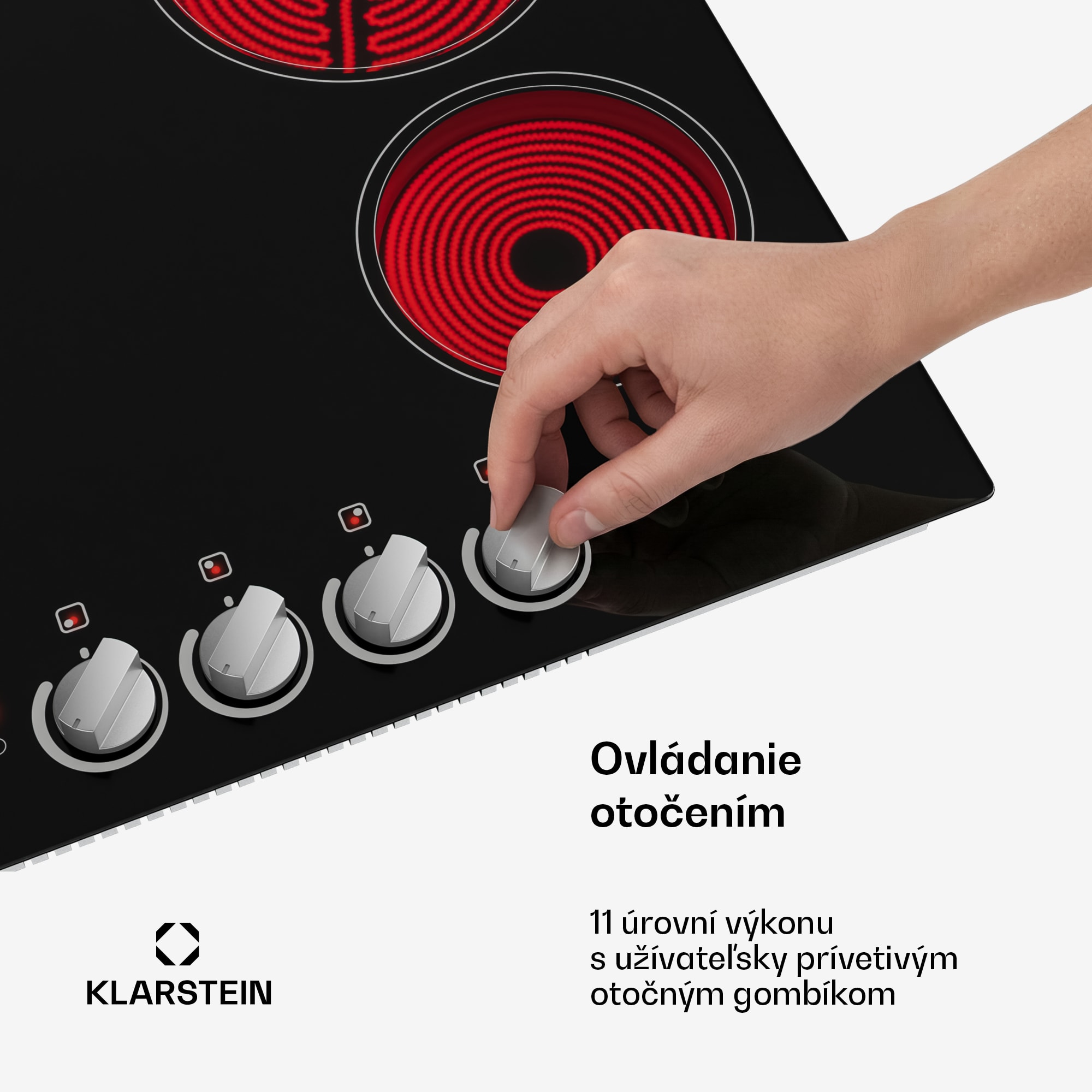 Klarstein EasyCook sklokeramická varná doska | 4 varné zóny | 5800 W | 11 úrovní výkonu | 60 cm – Obrázok 4