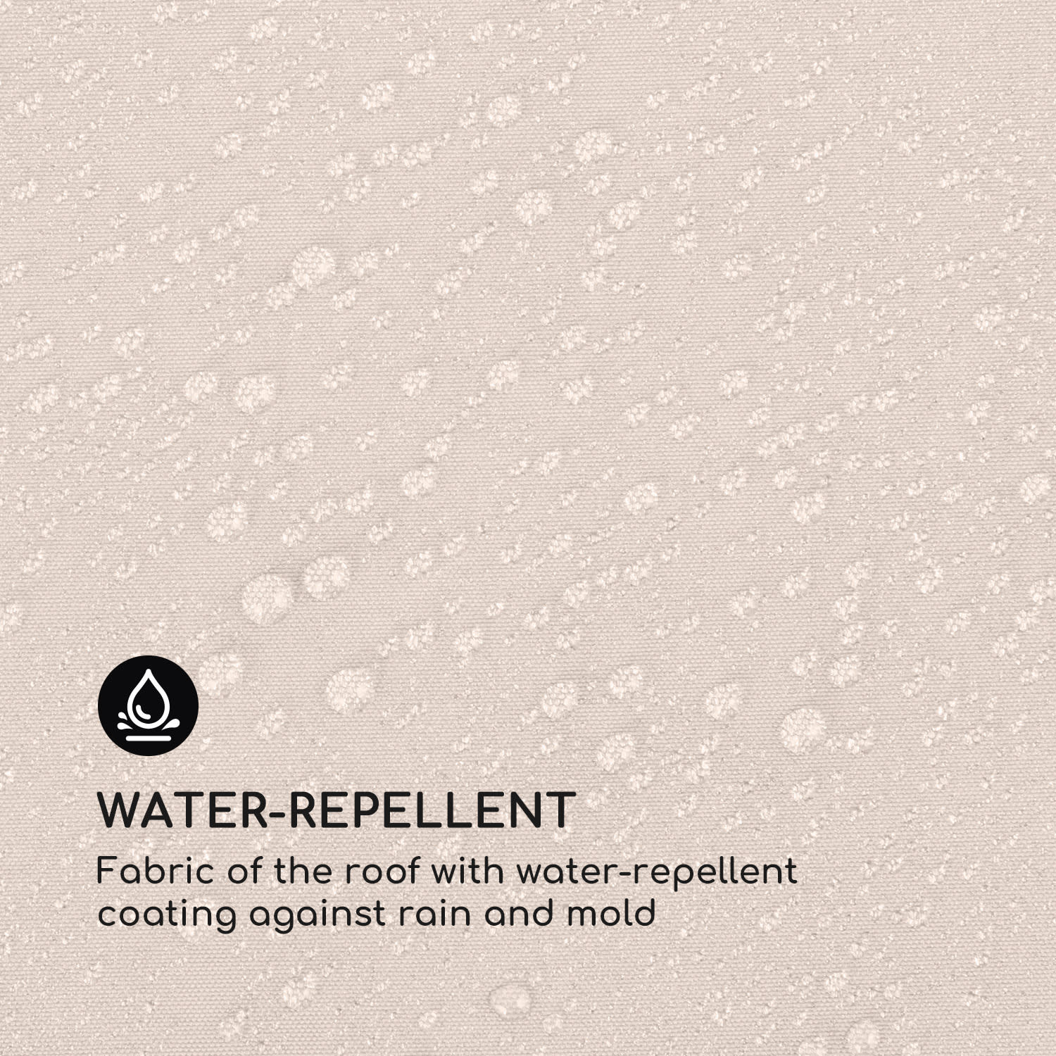 Blumfeldt Pantheon Cortina, náhradná strecha, 3x4m, polyester, 180g/m², béžová – Obrázok 4