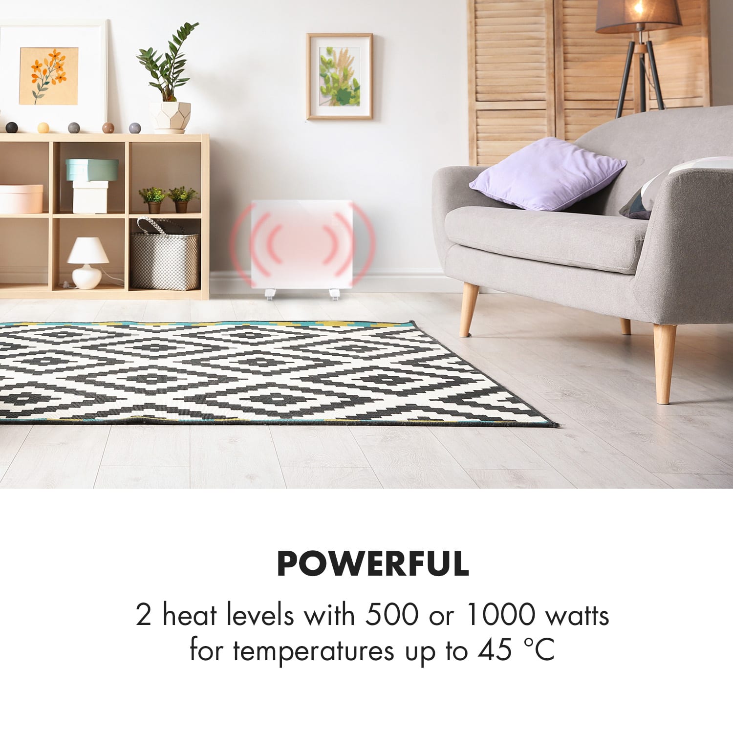 Klarstein Bornholm Single Smart, konvektor, 1000 W, ovládanie cez aplikáciu, biely – Obrázok 2