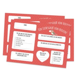 Spielehelden Svadobné pohľadnice so srdečným pozdravom 50 ks. DIN A6 extra silné: 300g/m²