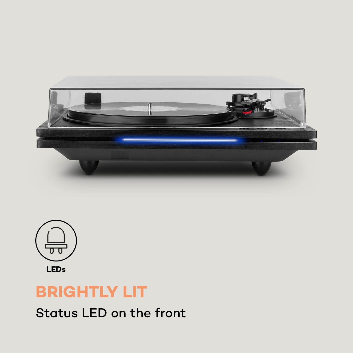 Auna TT-Play PLUS, gramofón, reproduktory, max.20W, BT, 33/45 rpm – Obrázok 5