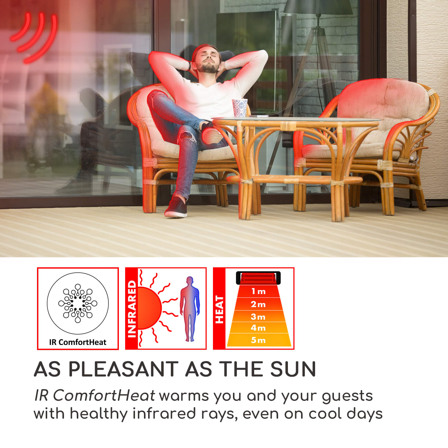 Blumfeldt Heat Guru 360 Mini, infračervený ohrievač, 700/350 W, oscilácia, čierny – Obrázok 2