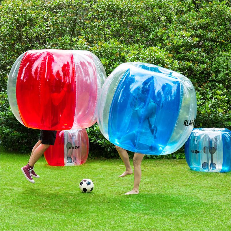 KLARFIT Bubball AR Bubble Ball pre dospelých 120x150cm EN71P PVC červená – Obrázok 2