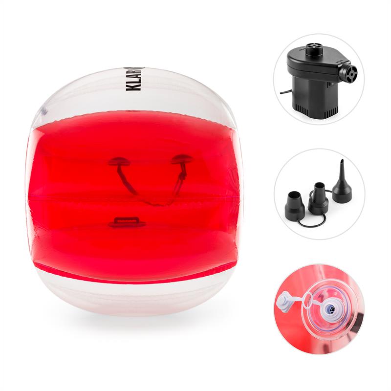 KLARFIT Bubball AR Bubble Ball pre dospelých 120x150cm EN71P PVC červená – Obrázok 5