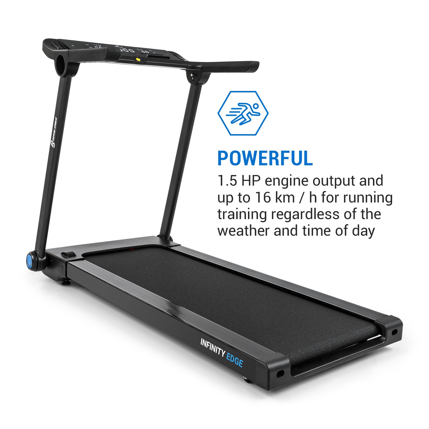 Capital Sports Infinity Edge, bežecký pás, 1,5 HP, Bluetooth, LED dotykový displej – Obrázok 5