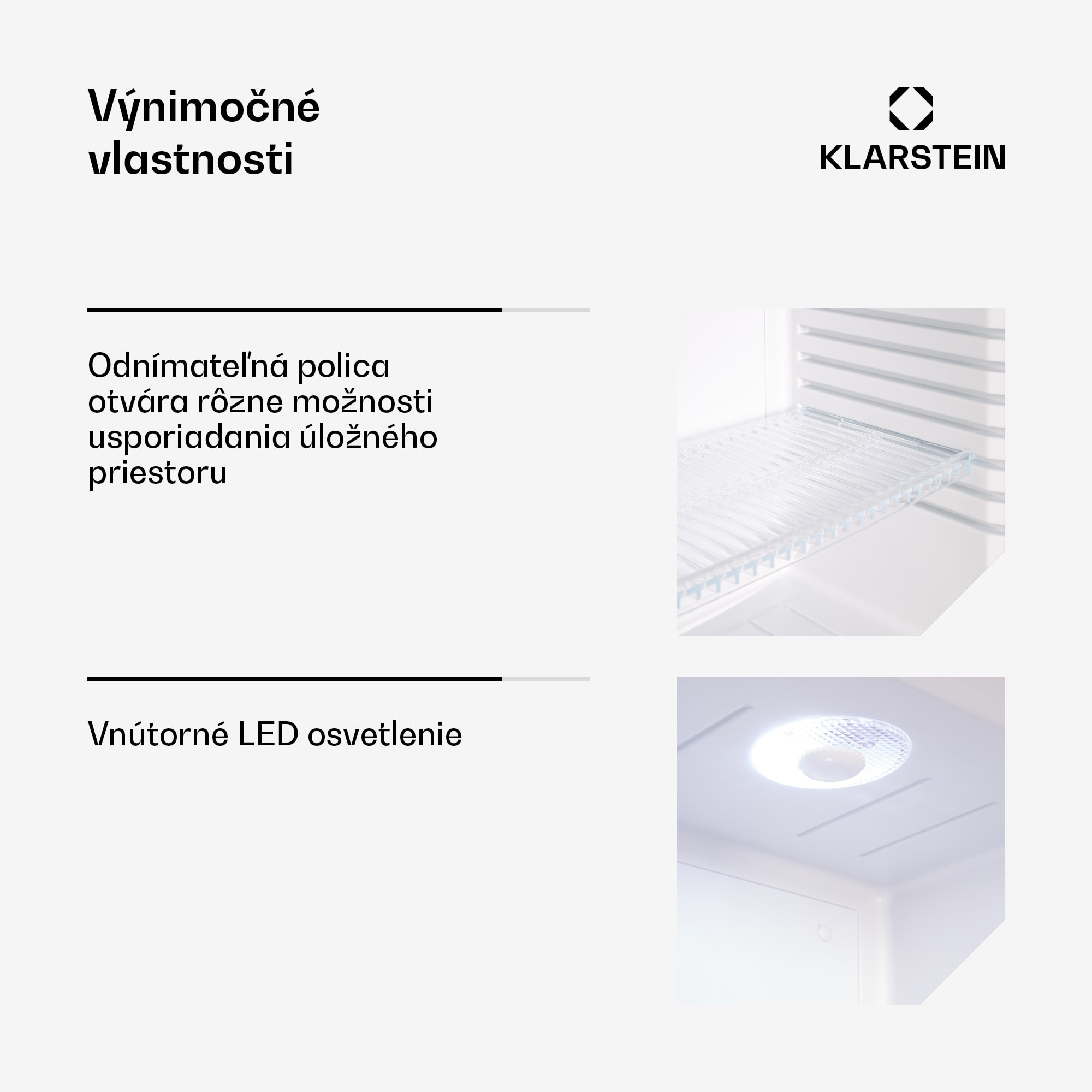 Klarstein Brooklyn 24, mini chladnička, sklenené dvierka, LED osvetlenie, police – Obrázok 5