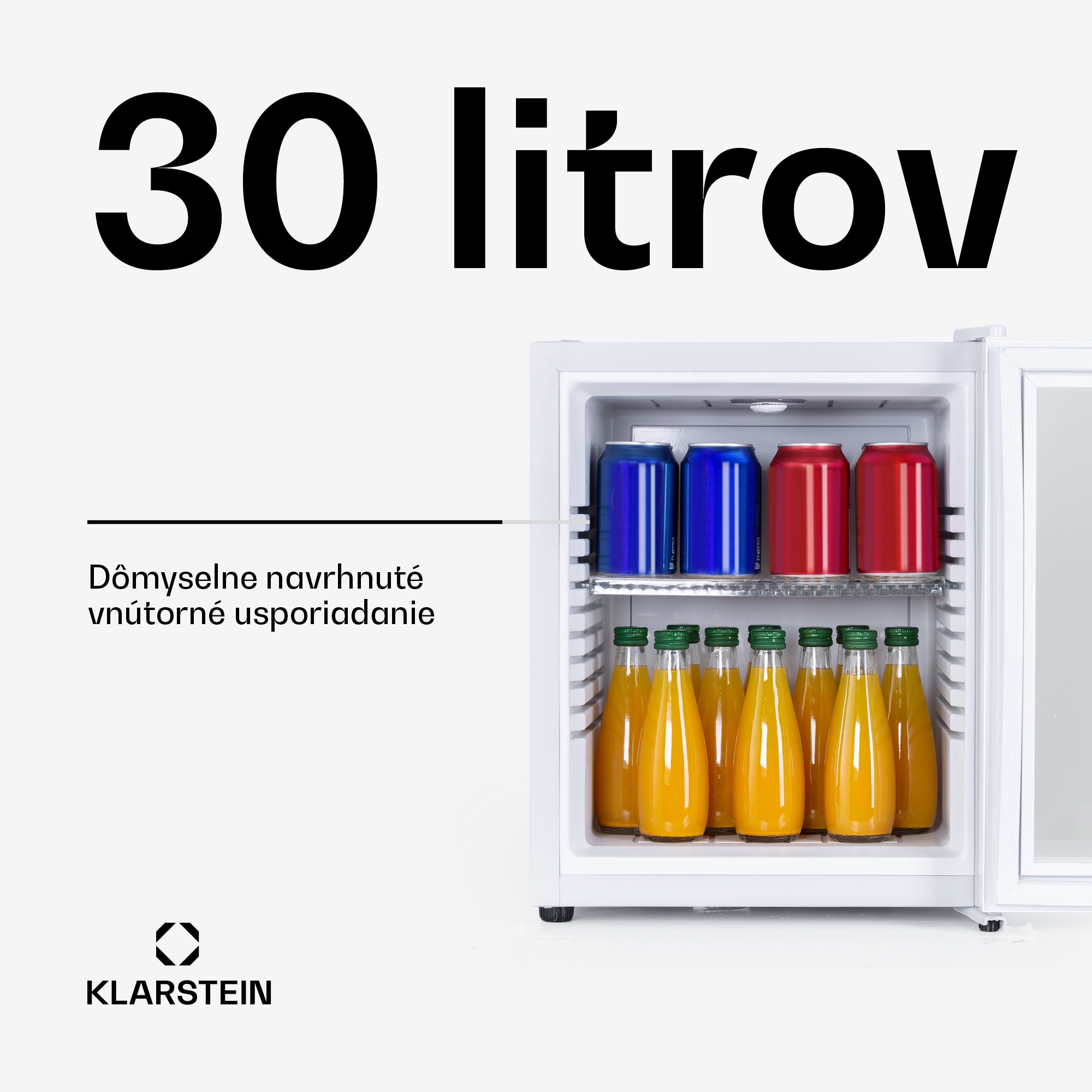 Klarstein Brooklyn 32, mini chladnička, sklenené dvere, LED osvetlenie, police – Obrázok 2