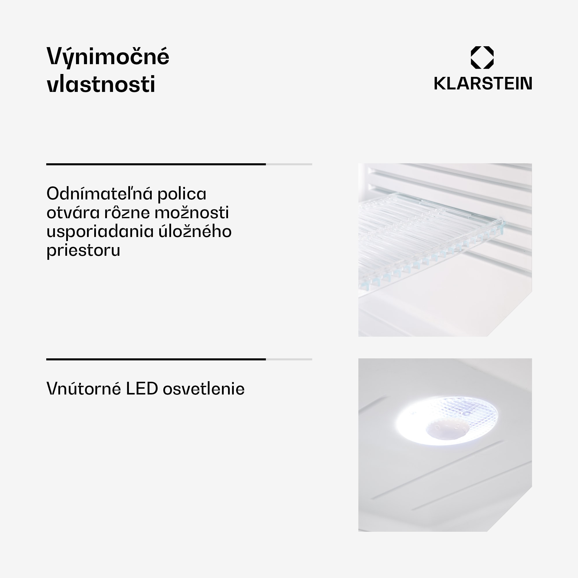 Klarstein Brooklyn 32, mini chladnička, sklenené dvere, LED osvetlenie, police – Obrázok 5
