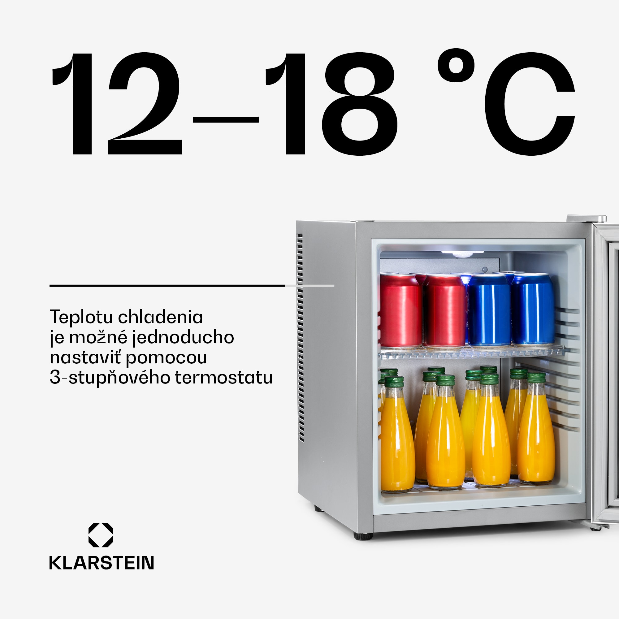 Klarstein Brooklyn 32, mini chladnička, sklenené dvere, LED osvetlenie, police – Obrázok 4