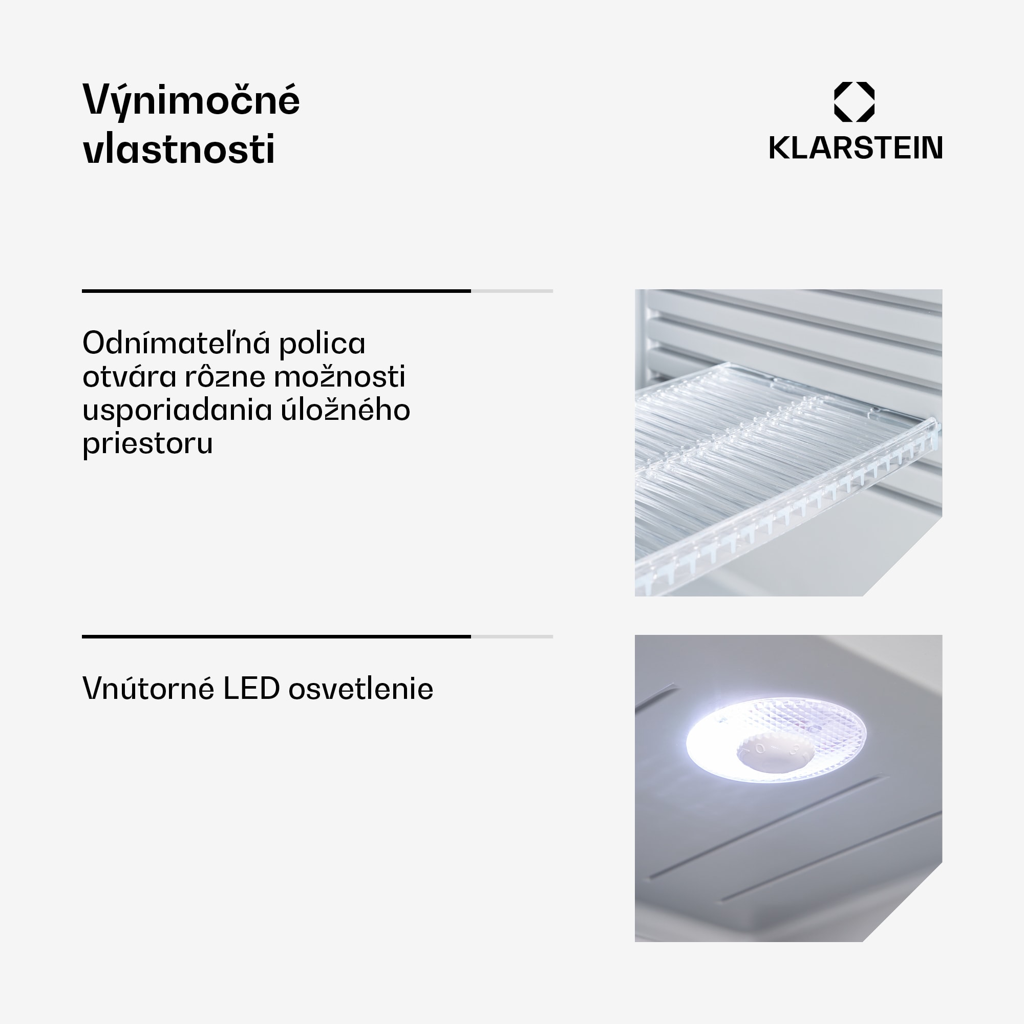 Klarstein Brooklyn 32, mini chladnička, sklenené dvere, LED osvetlenie, police – Obrázok 5