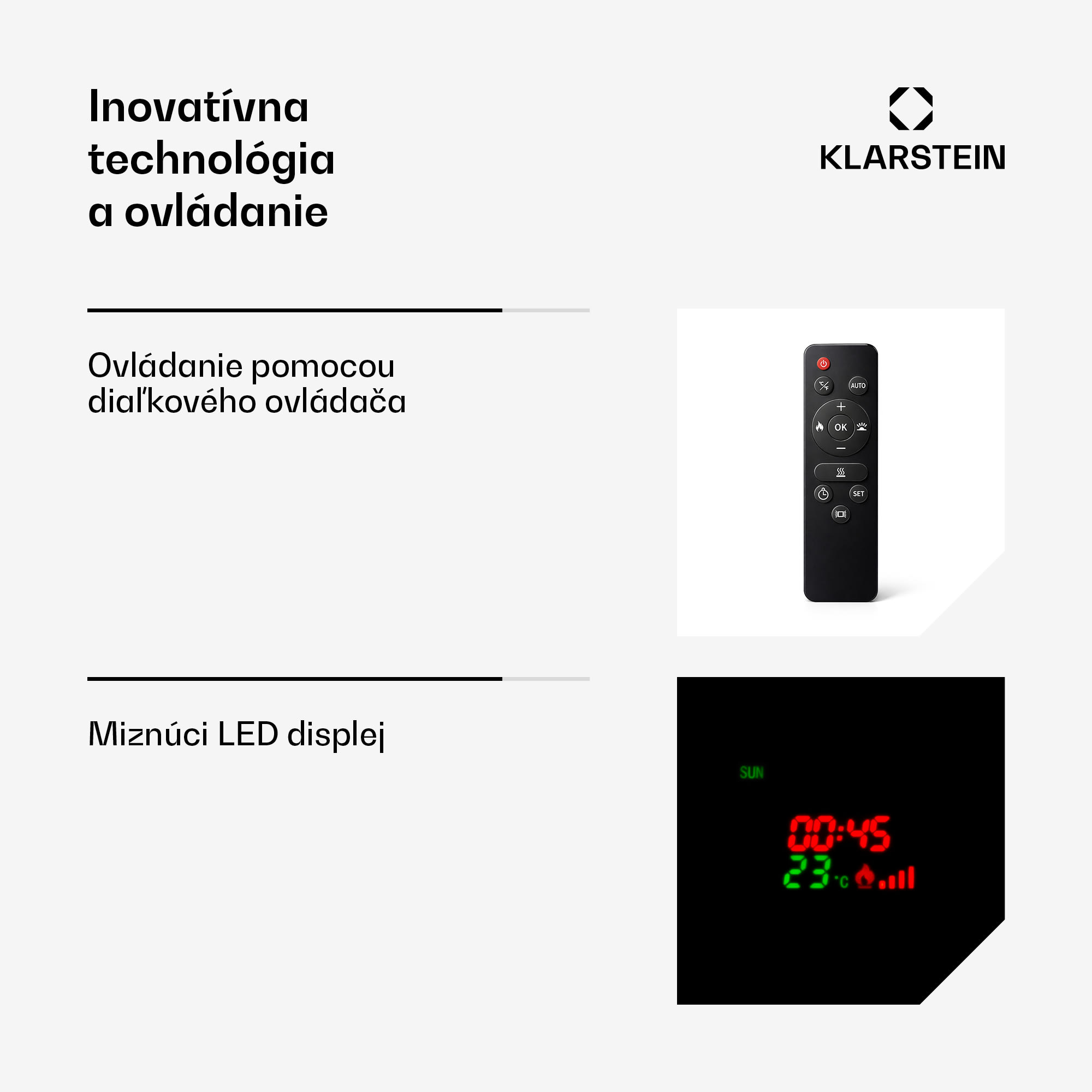Klarstein Lamington, elektrický krb, 2000 W, LED plameň, teplovzdušný ohrievač, časovač, osvetlenie – Obrázok 5