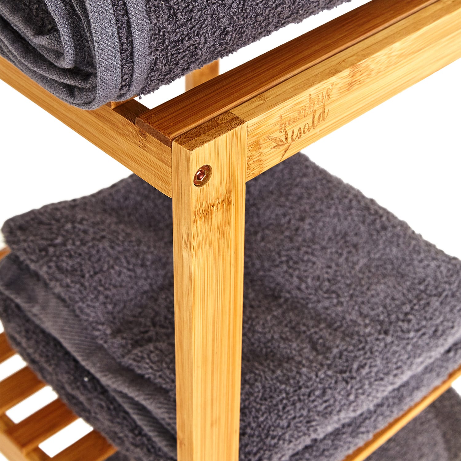 Blumfeldt Regál, viacúčelový regál, 4 úrovne, 34 × 110 × 33 cm (Š × V × H), kombinovateľný, bambus – Obrázok 5