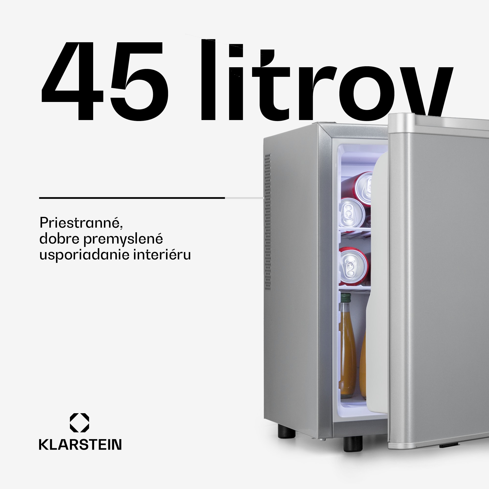 Klarstein Happy Hour 45, mini chladnička, minibar, chladnička na nápoje, 45 l, 26 dB – Obrázok 2