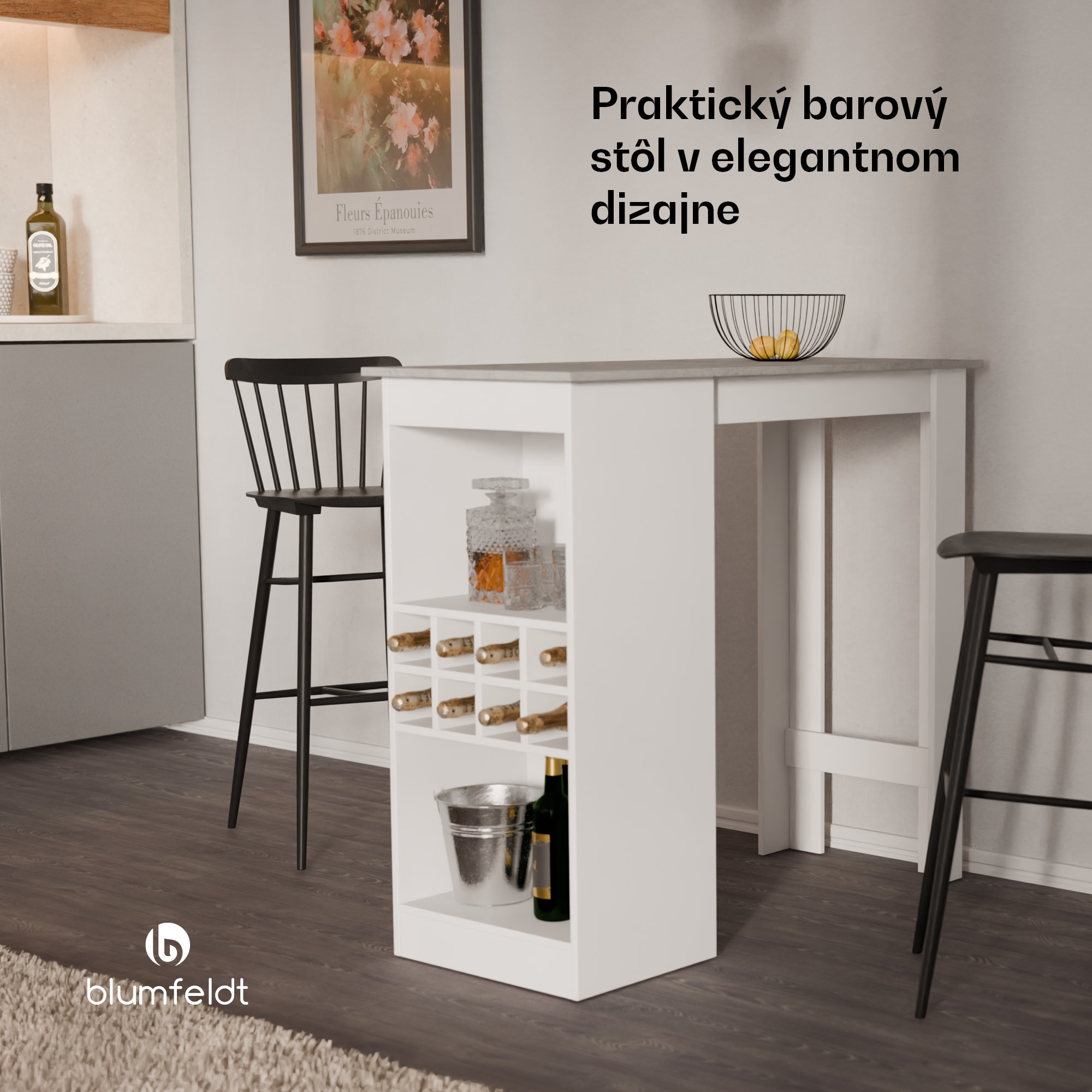 Blumfeldt Bellshill, barový stôl, pultový stôl, domáci bar – Obrázok 2