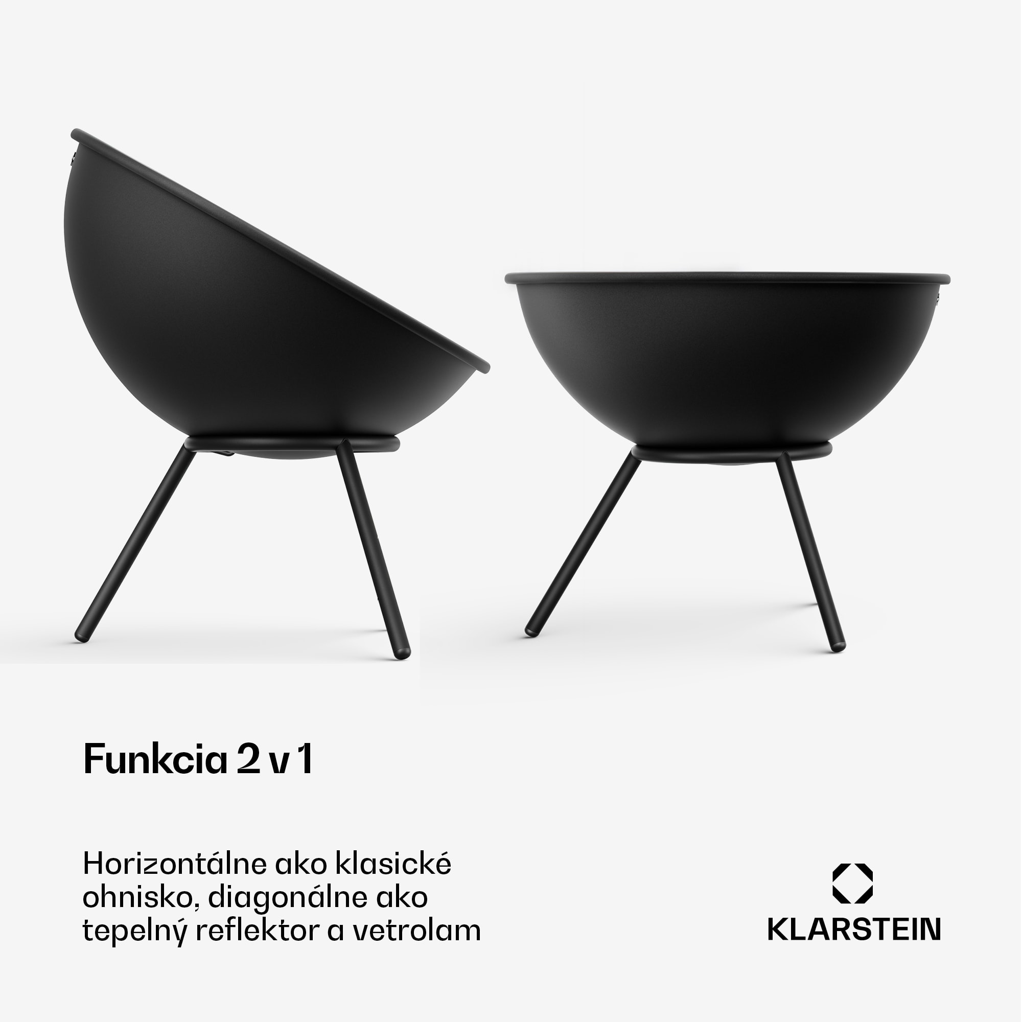 Klarstein Fireball nízke ohnisko | Ochrana proti iskrám | Odolné voči korózii | Robustné | 43 cm | Čierne – Obrázok 3