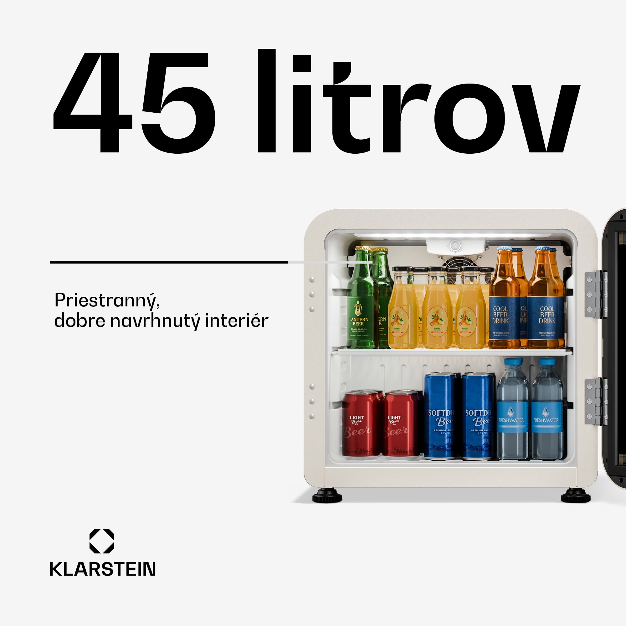 Klarstein Audrey Evo chladič nápojov | 39 x 38 cm | LED vnútorné osvetlenie | 75 W | 42 dB – Obrázok 2