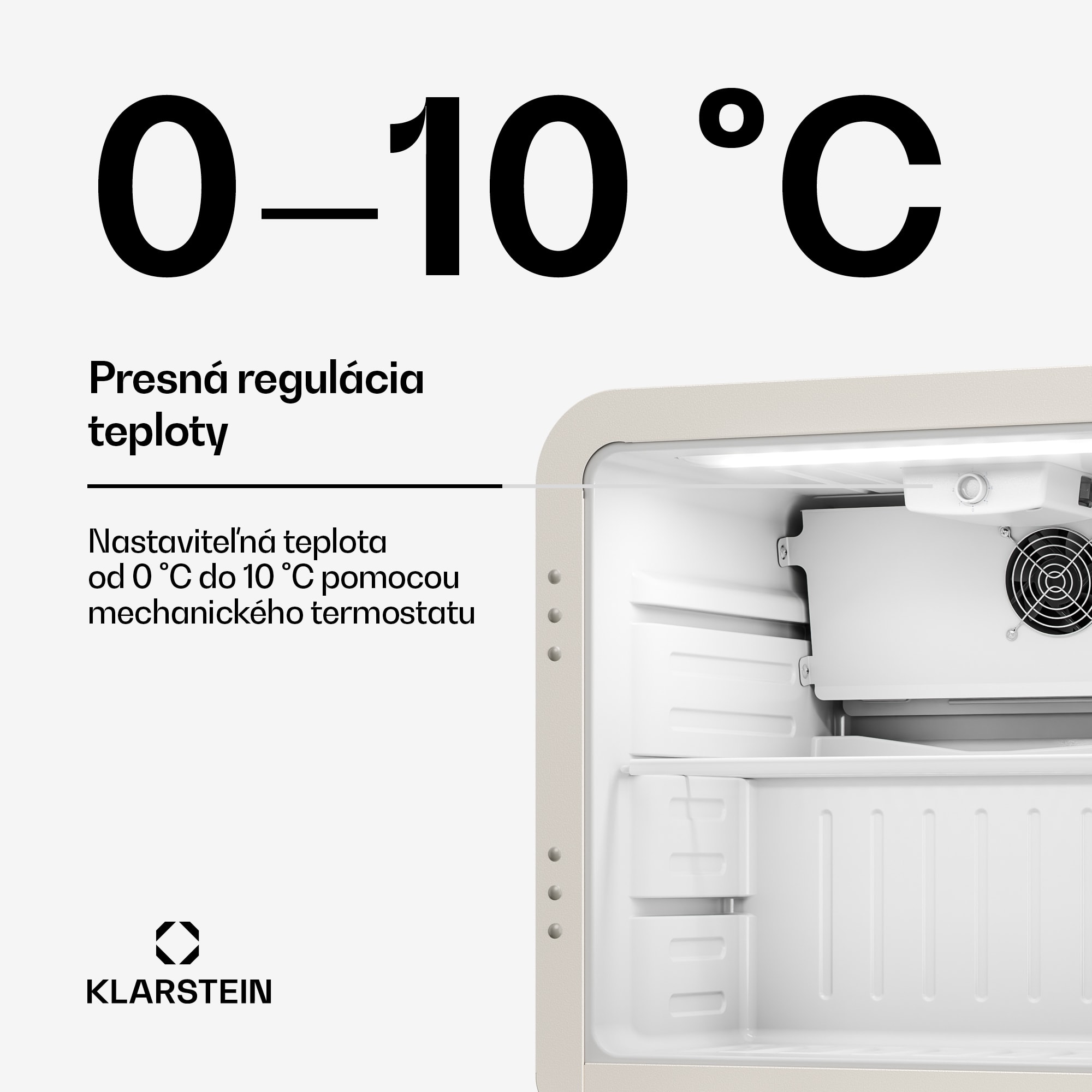 Klarstein Audrey Evo chladič nápojov | 39 x 38 cm | LED vnútorné osvetlenie | 75 W | 42 dB – Obrázok 4