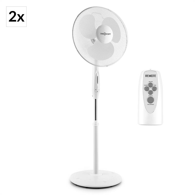 OneConcept White Blizzard RC 2G stojanový ventilátor sada 50 W 41 cm s diaľkovým ovládaním
