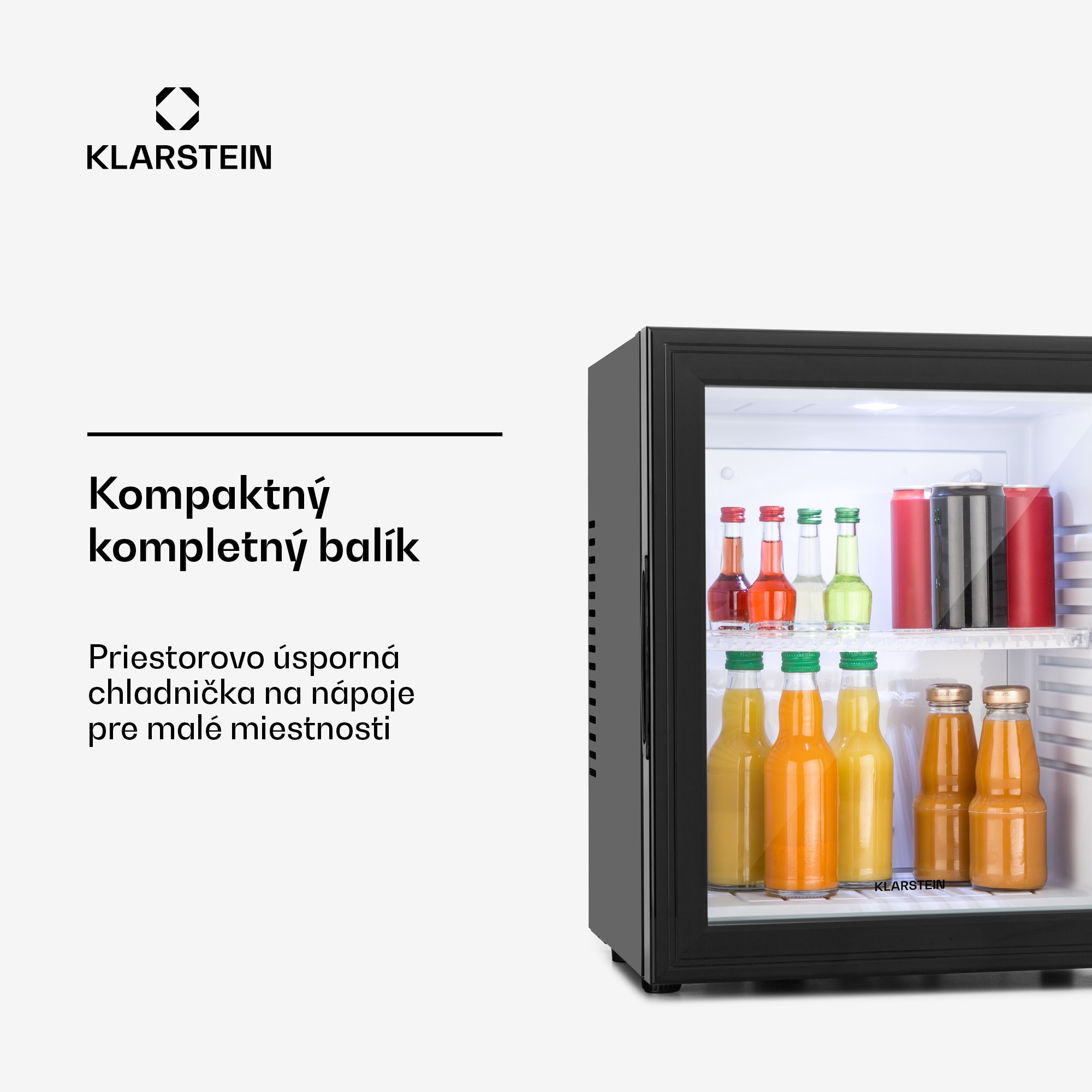 Klarstein Brooklyn, minibar, 30 l, energet. trieda F, čierna, sklo – Obrázok 3